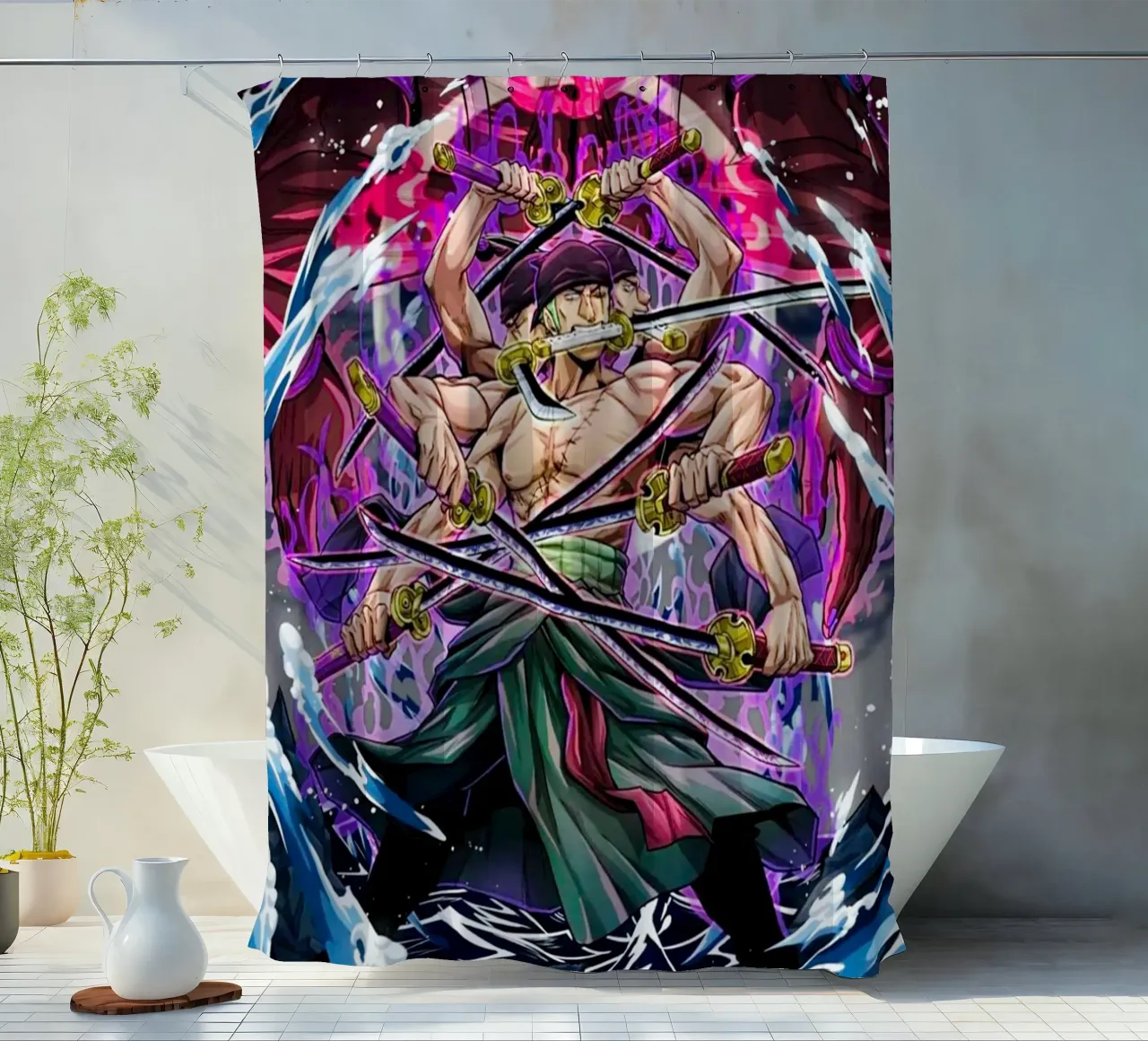Roronoa Zoro One Piece tenda da doccia da Musadad Shop