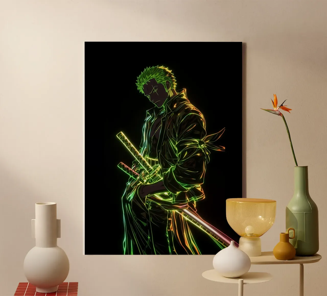 Roronoa Zoro tela con Cornice a cassetta da Musadad Shop
