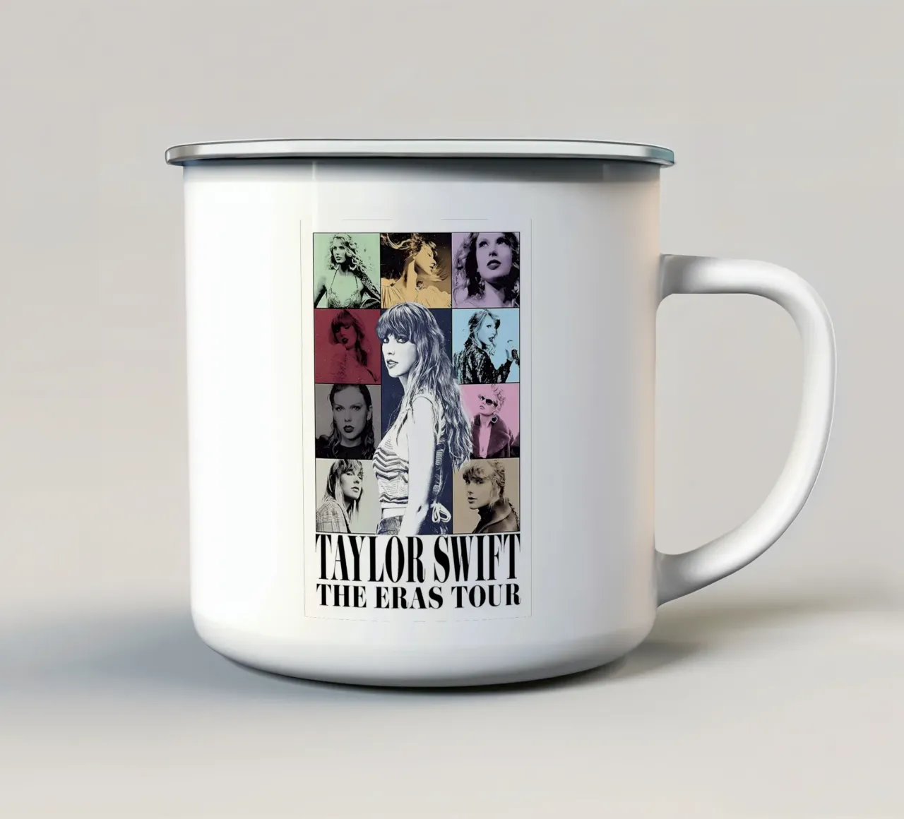 Collage di Taylor Swift tazza in smalto da AudioLibrary