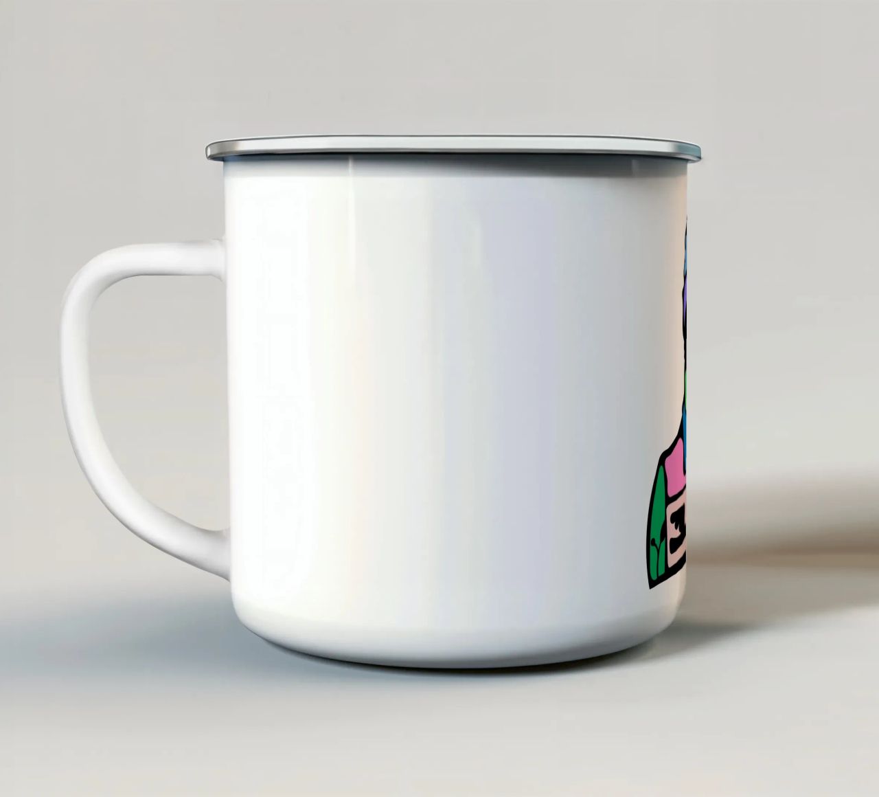Barba verde tazza in smalto da Portraits