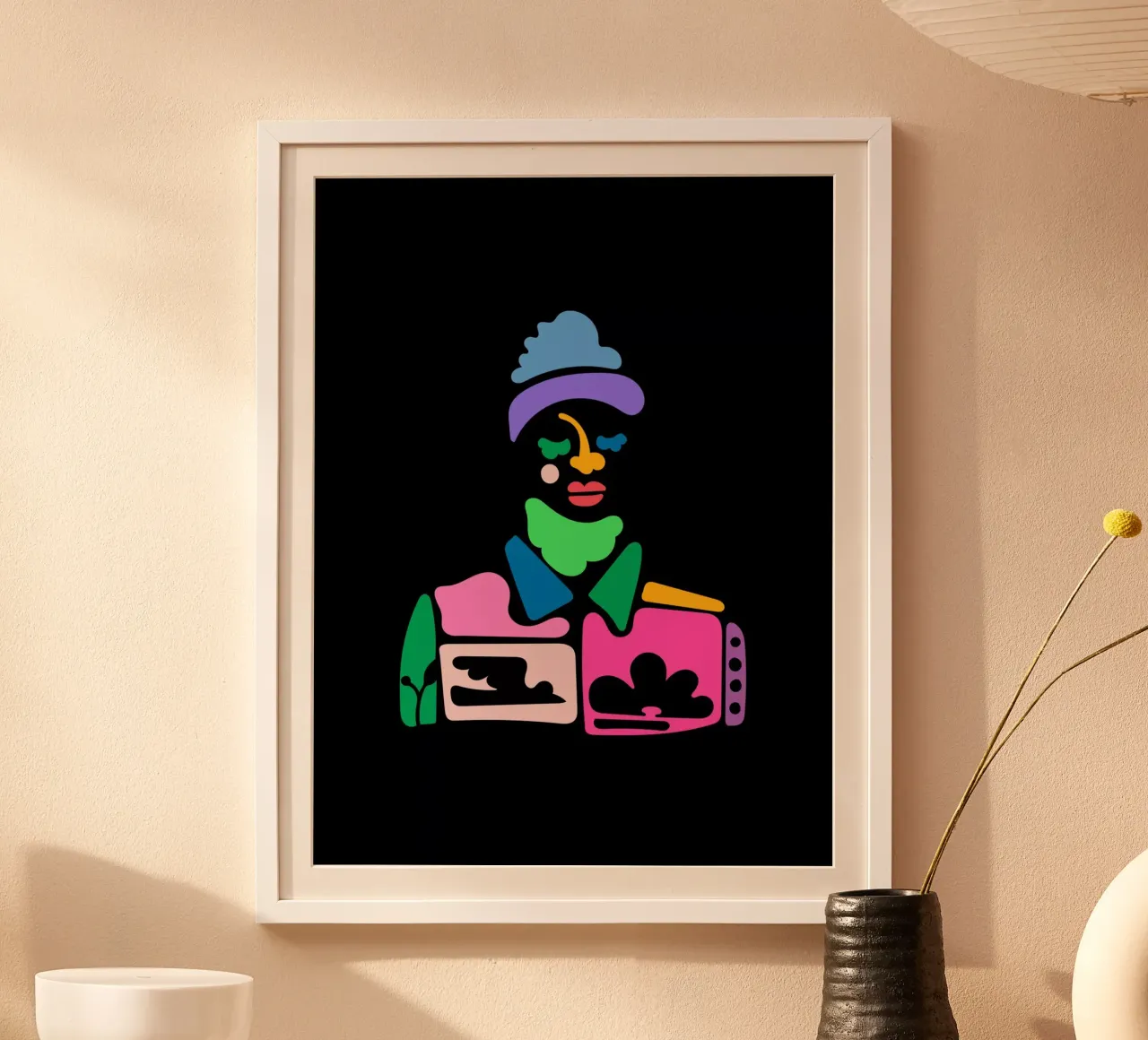 Barba verde poster con telaio in legno da Portraits