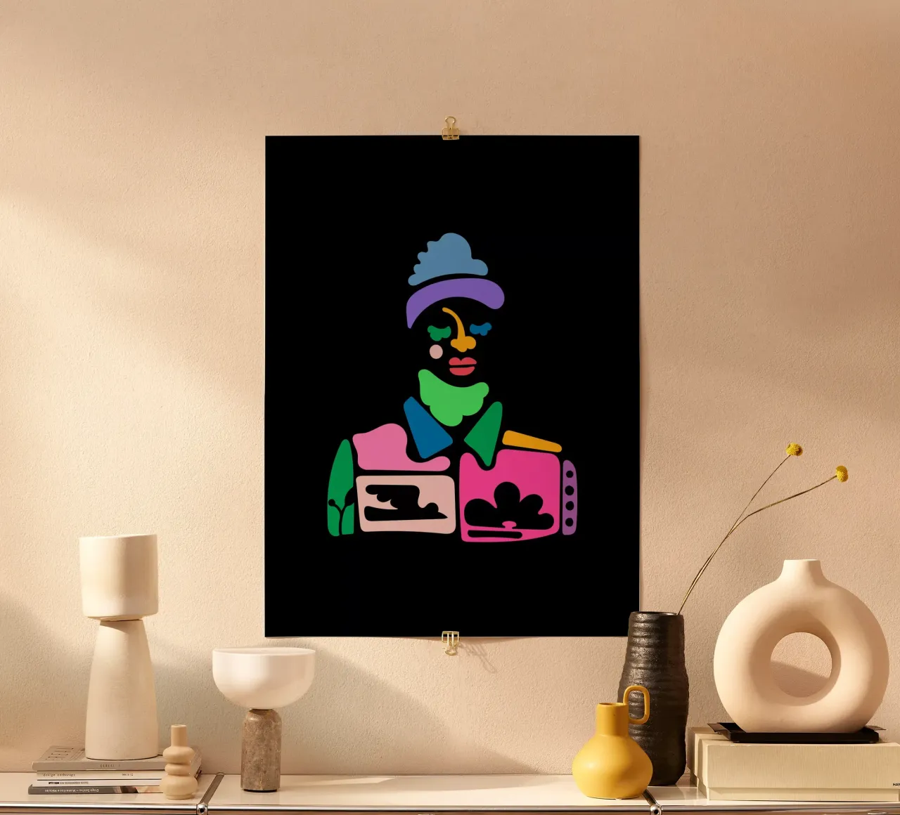 Barba verde poster con telaio in legno da Portraits