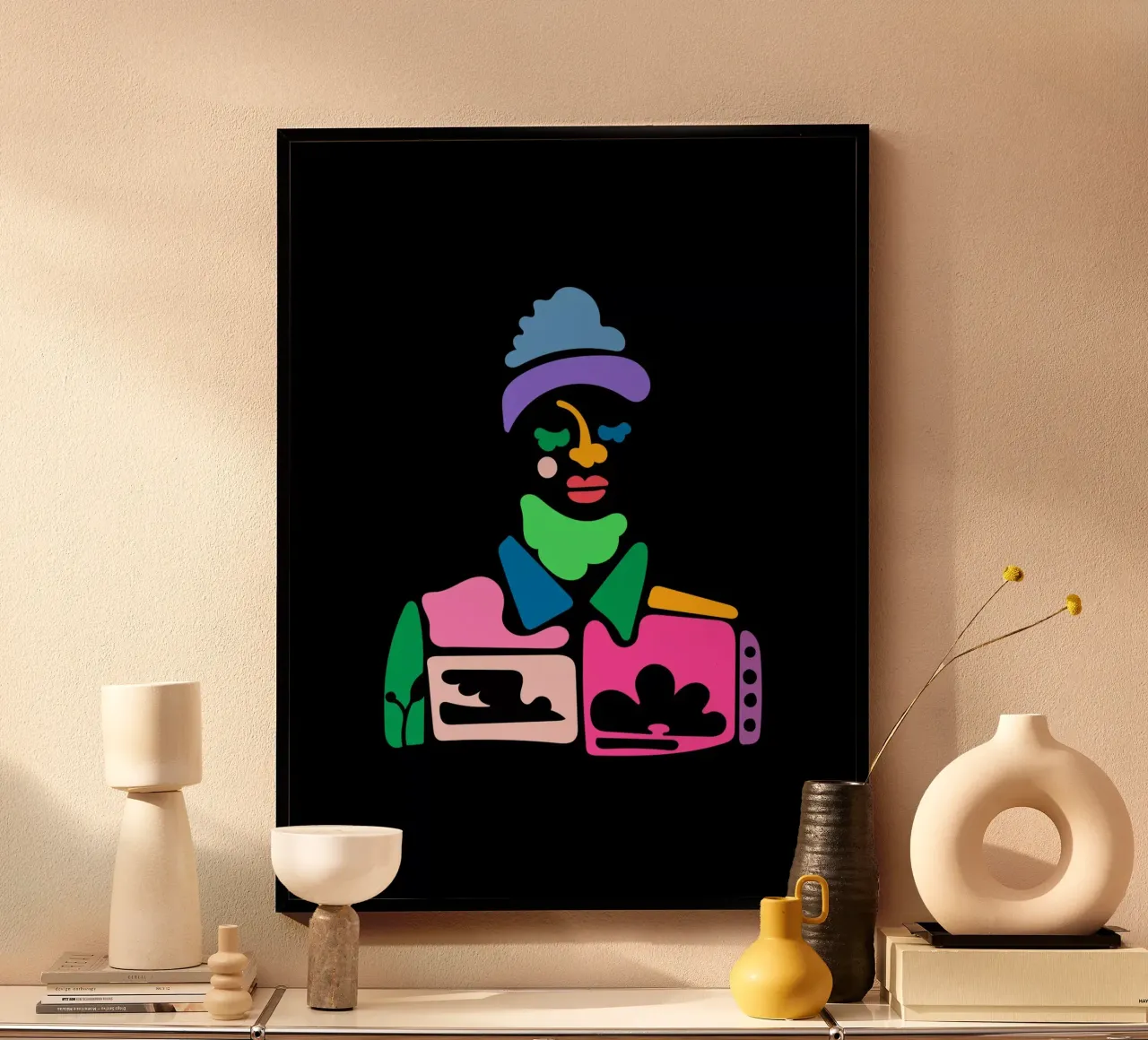 Barba verde poster con telaio in legno da Portraits
