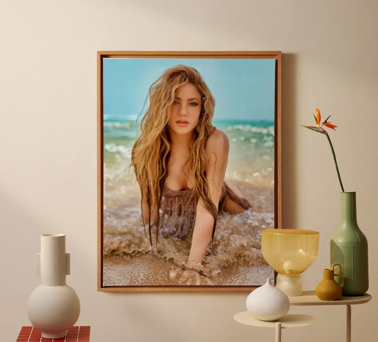Shakinra in Beach tela con Cornice a cassetta da Musadad Shop