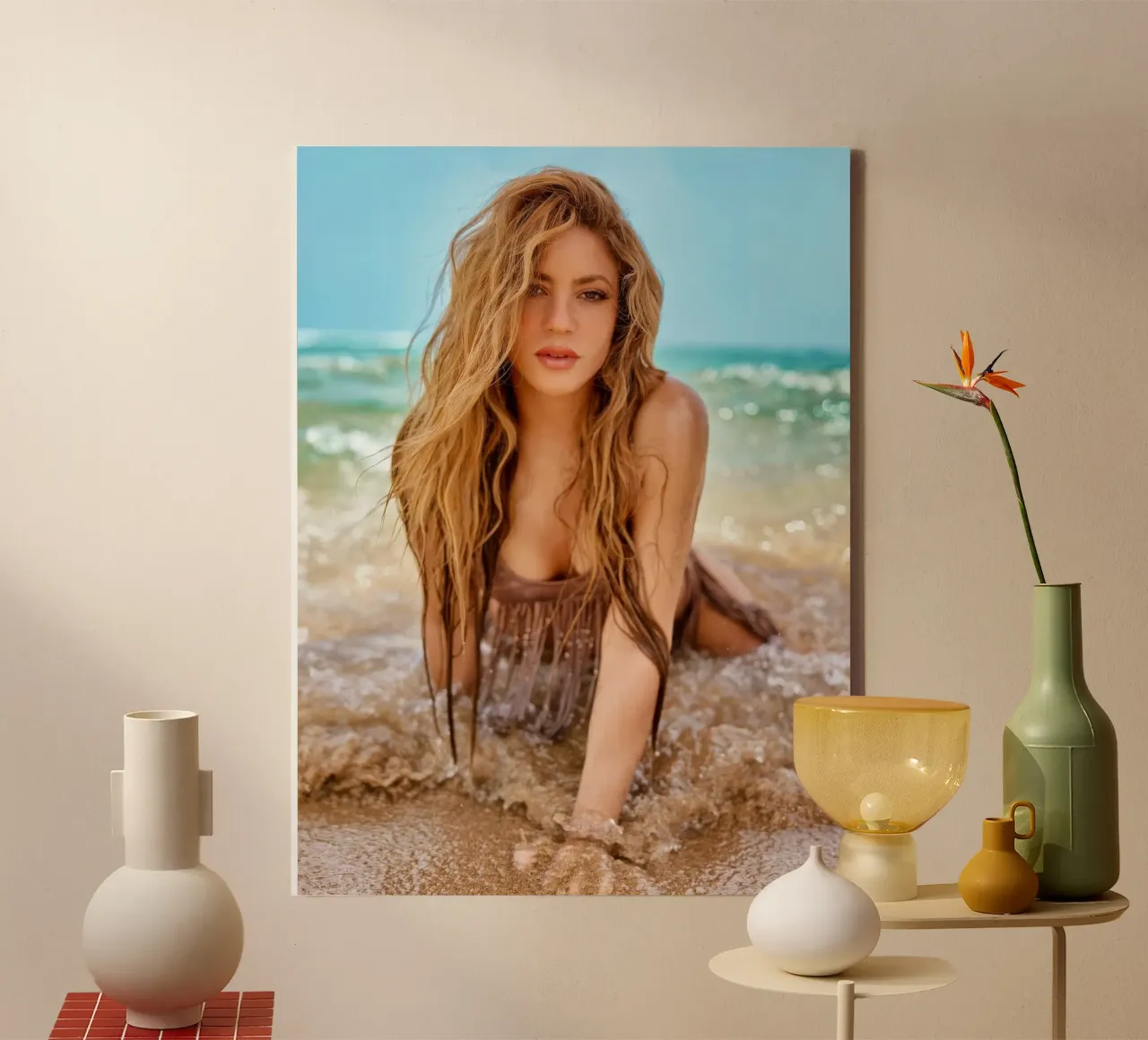 Shakinra in Beach tela con Cornice a cassetta da Musadad Shop