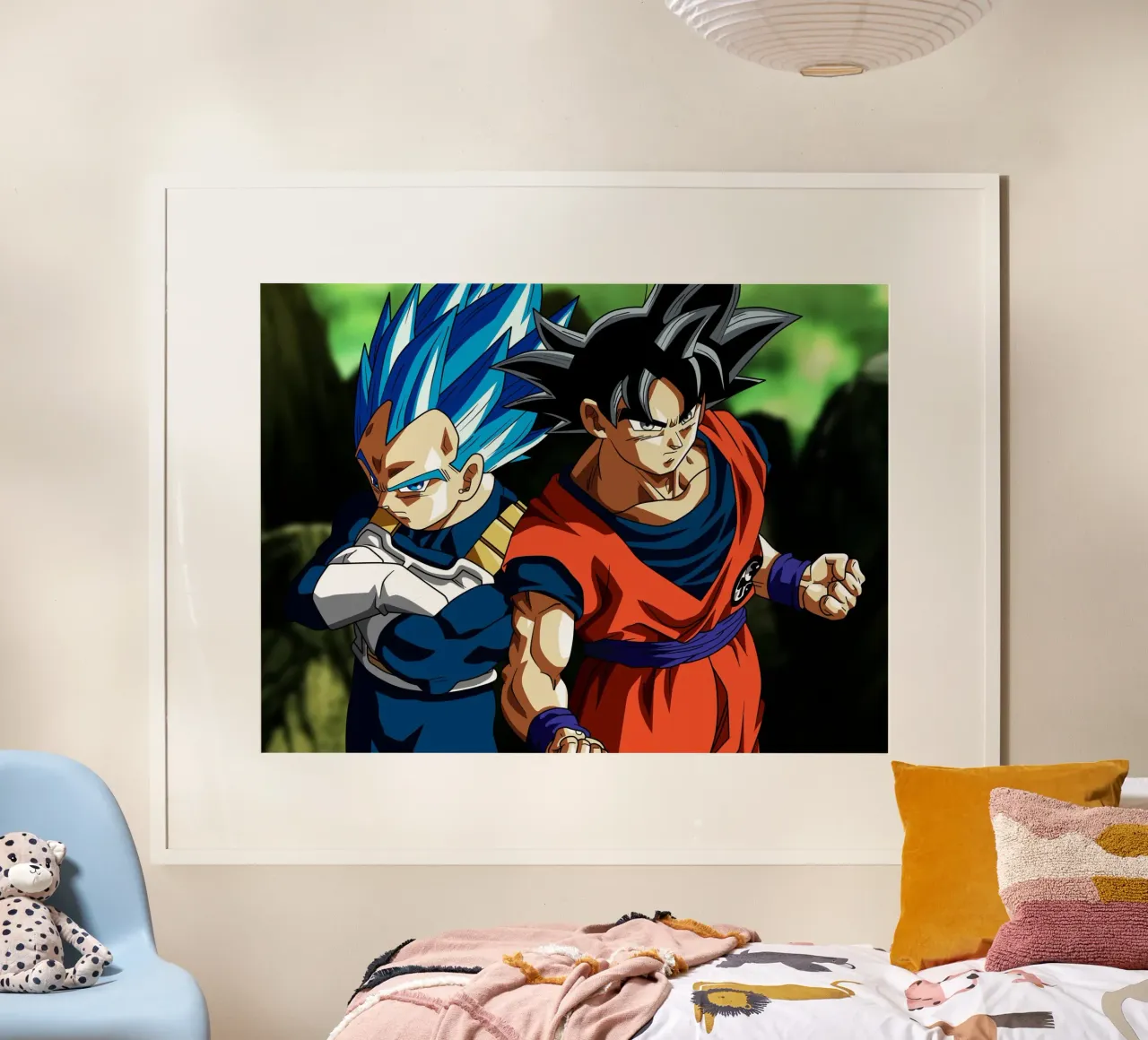 Super Saiyan Blue Poster mit Aluminium Rahmen von Musadad Shop