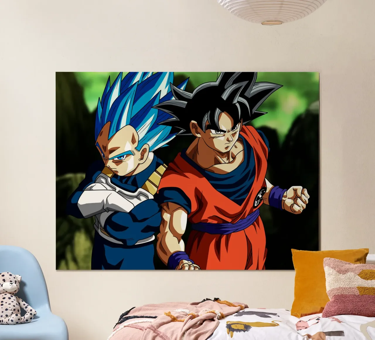Super Saiyan Blue Poster mit Aluminium Rahmen von Musadad Shop