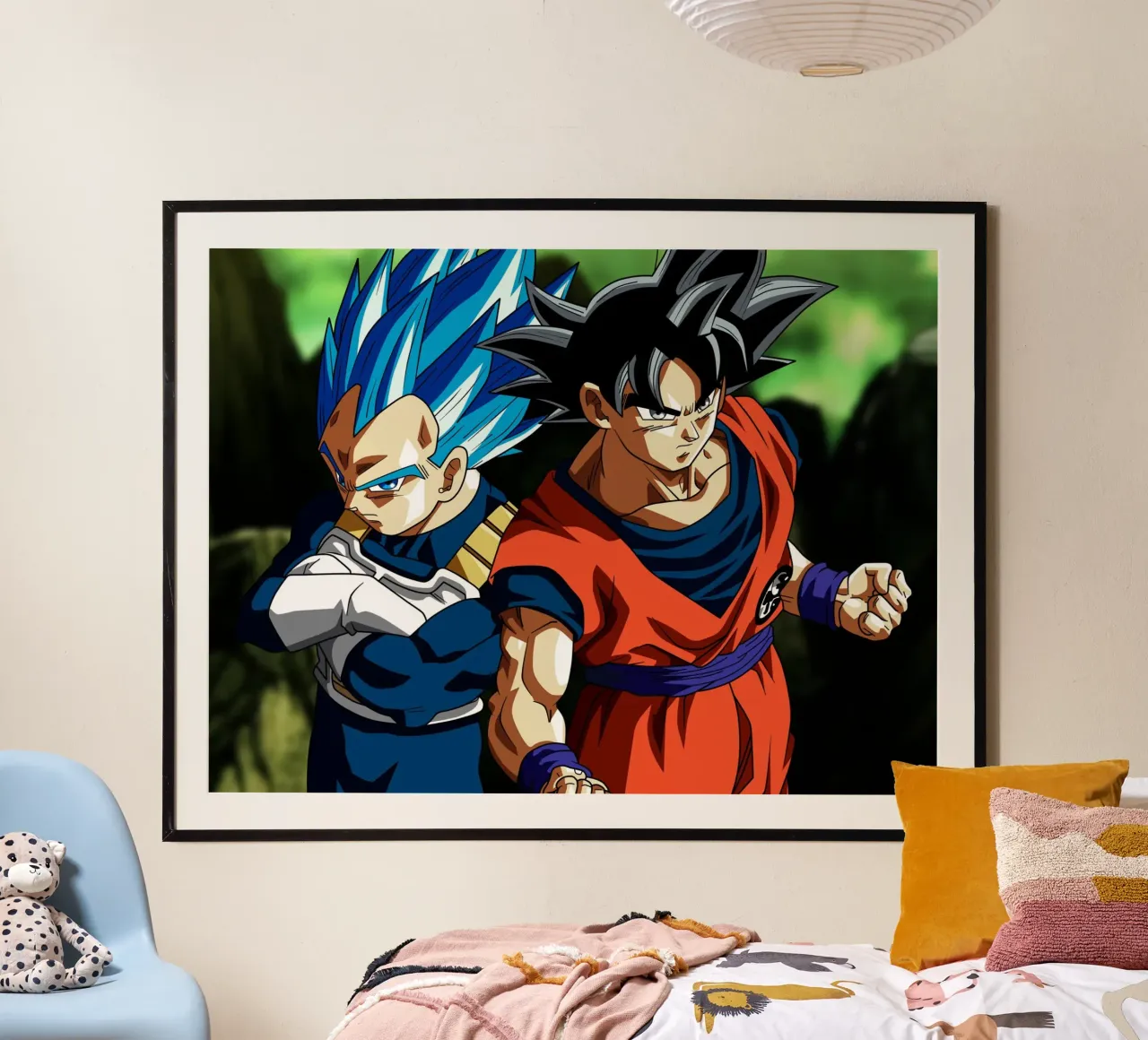 Super Saiyan Blue Poster mit Aluminium Rahmen von Musadad Shop