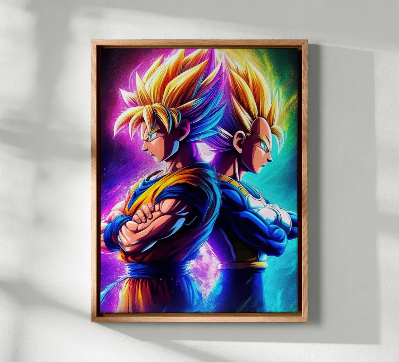 Dragon Ball Character Songoku and Vegeta canvas met Baklijst van Musadad Shop