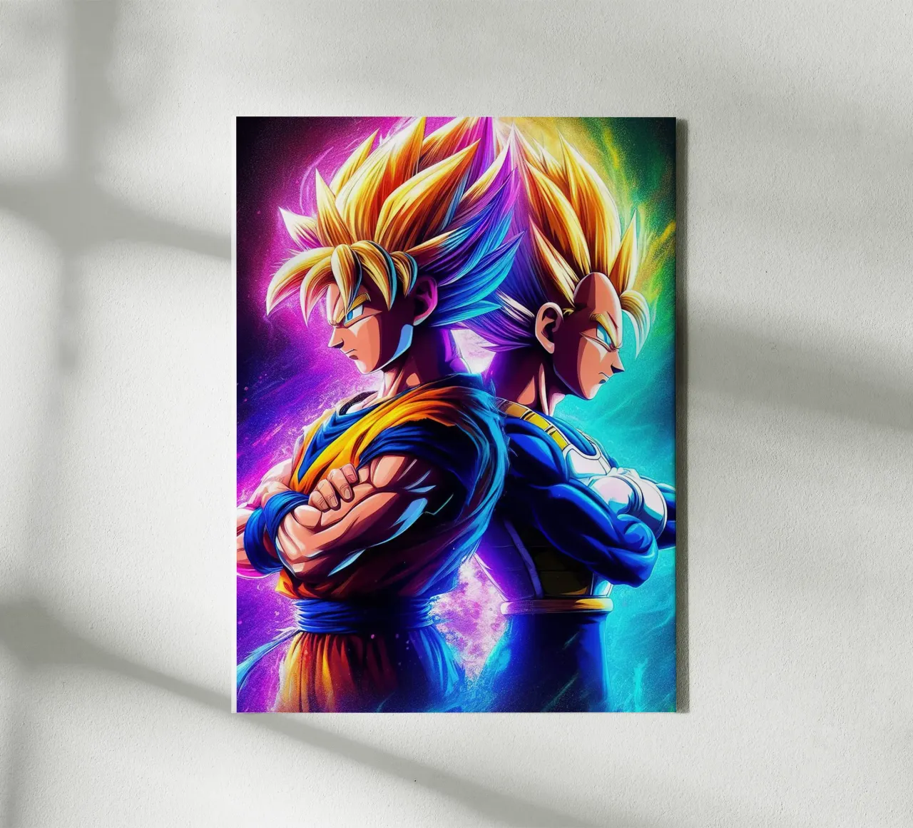 Dragon Ball Character Songoku and Vegeta canvas met Baklijst van Musadad Shop