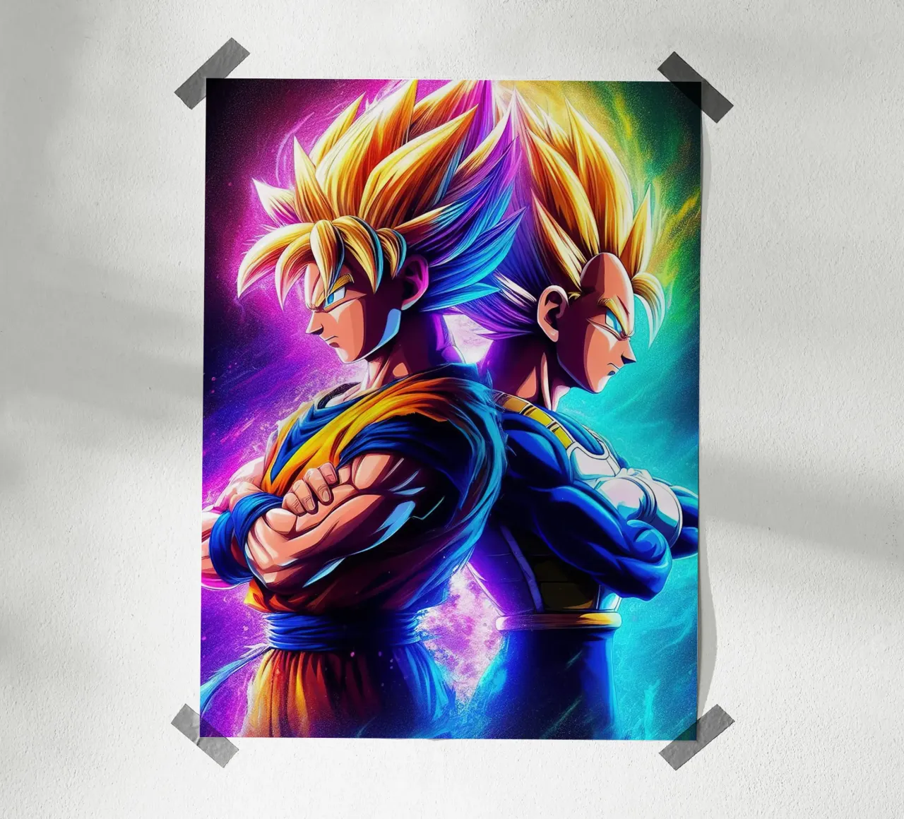 Dragon Ball Character Songoku and Vegeta poster da Musadad Shop