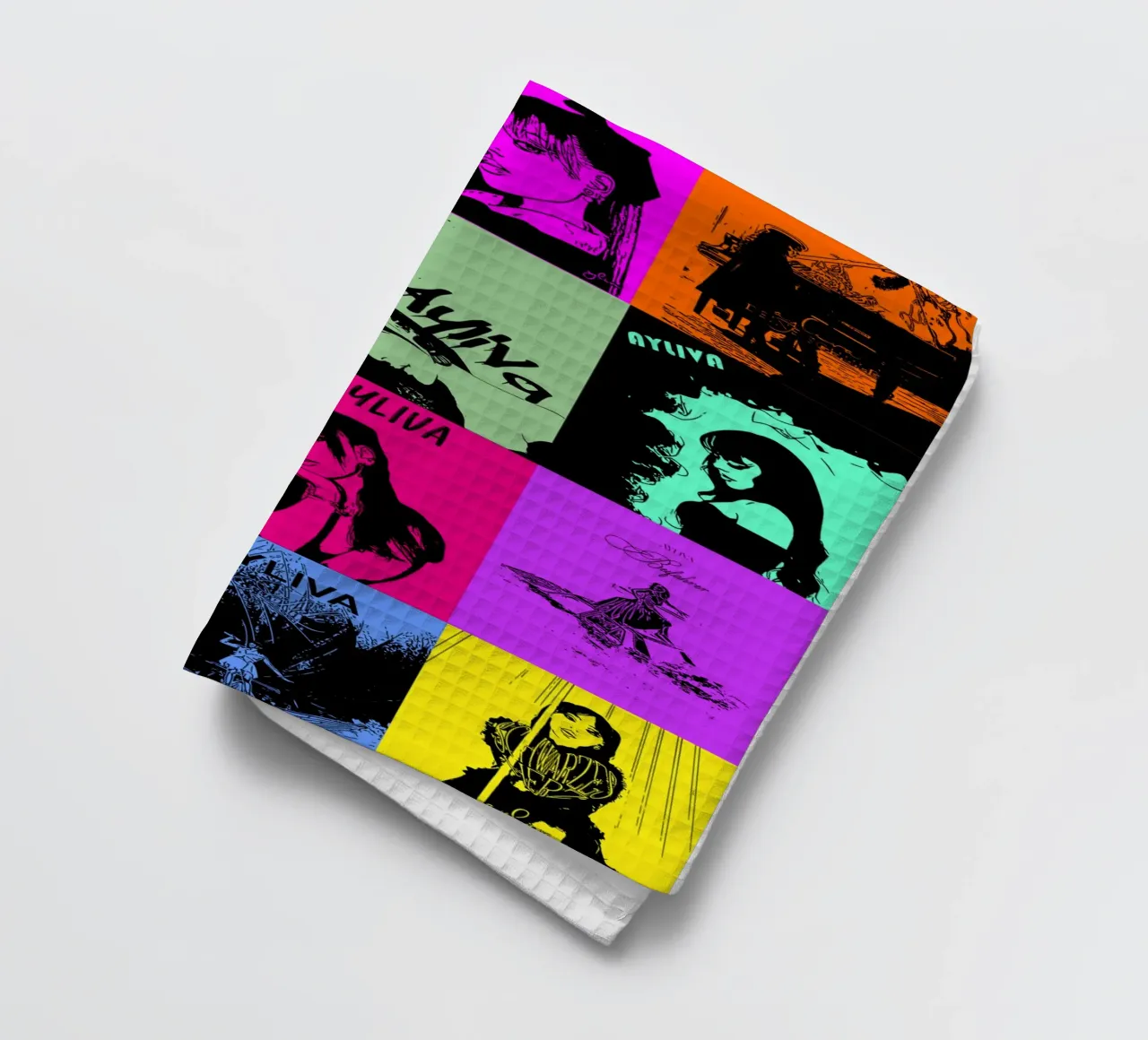 ayliva collage tea towel by AudioLibrary