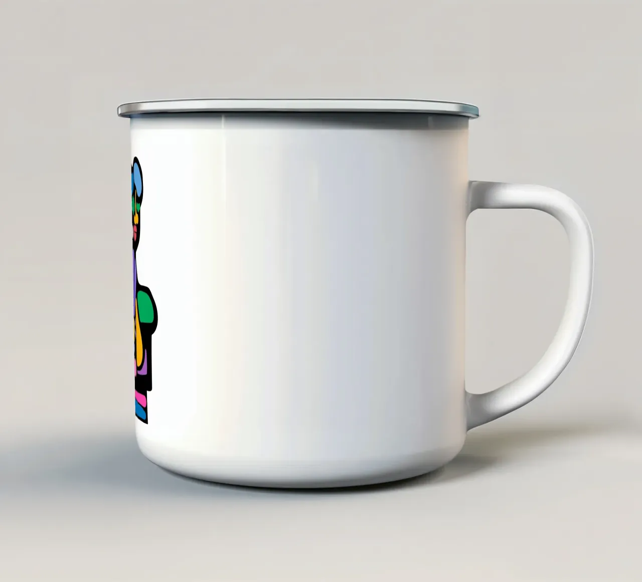 Luz amarilla taza de esmalte de Portraits