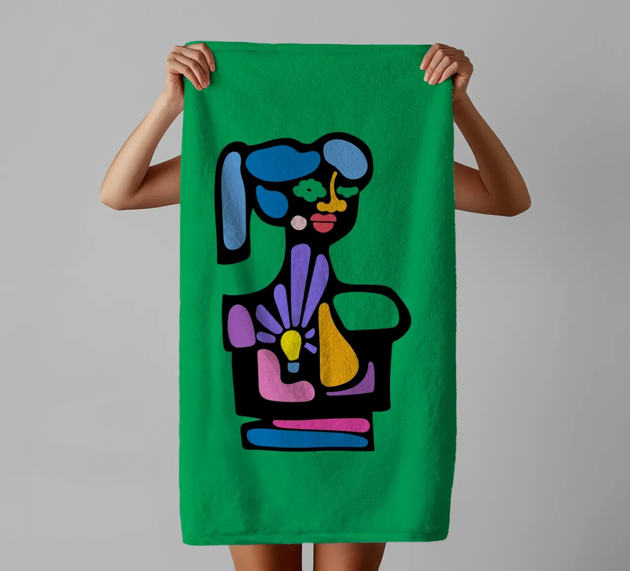 Feu jaune serviette de bain de Portraits