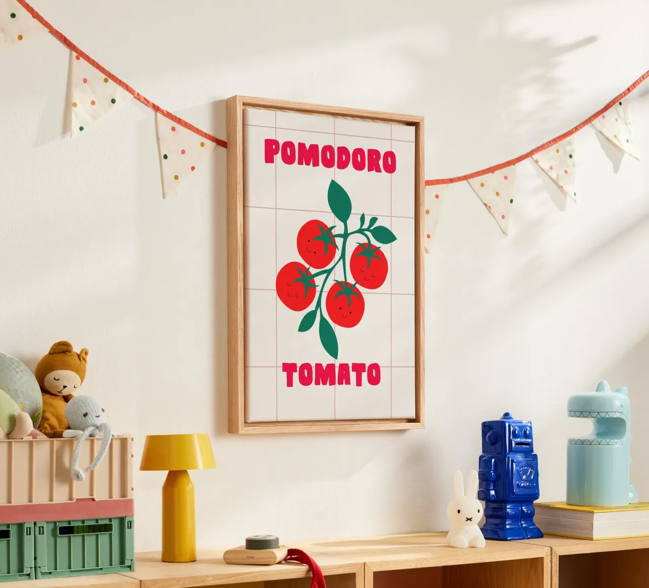 Pomodoro Tomato tela con Cornice a cassetta da Attaboy Dsgn