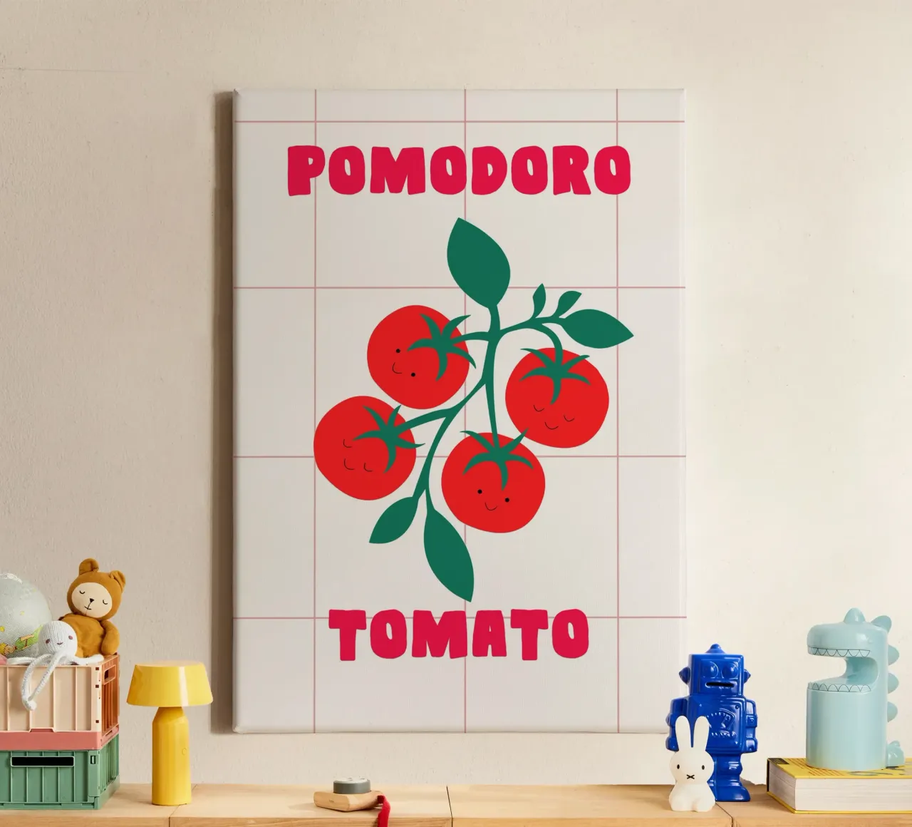 Pomodoro Tomato tela con Cornice a cassetta da Attaboy Dsgn