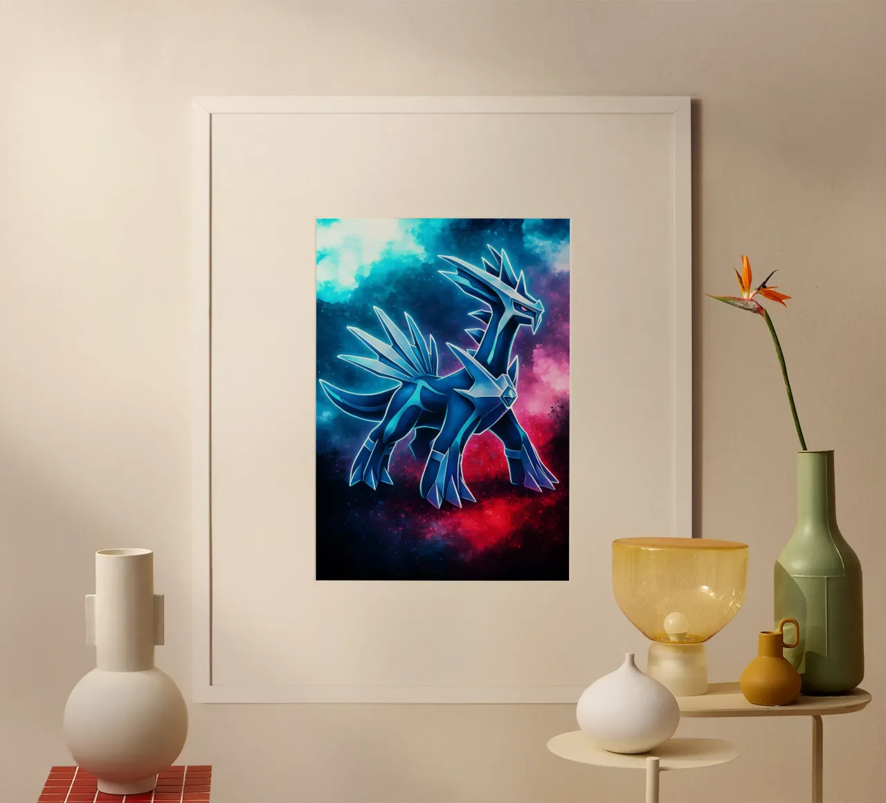 Soul Of Pokemon Dialga poster con telaio in plastica da DGSoulheroes