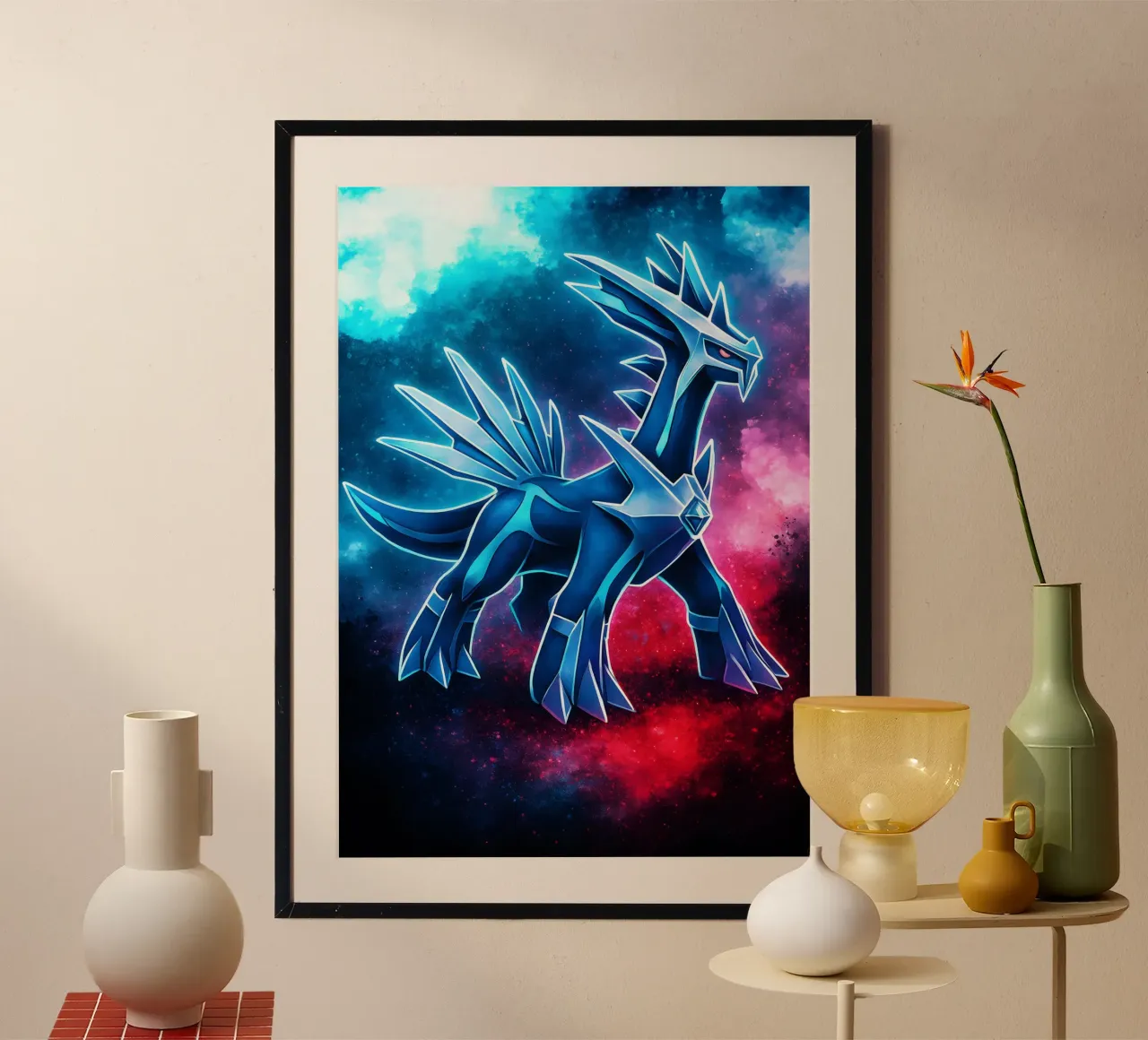 Soul Of Pokemon Dialga poster con telaio in plastica da DGSoulheroes