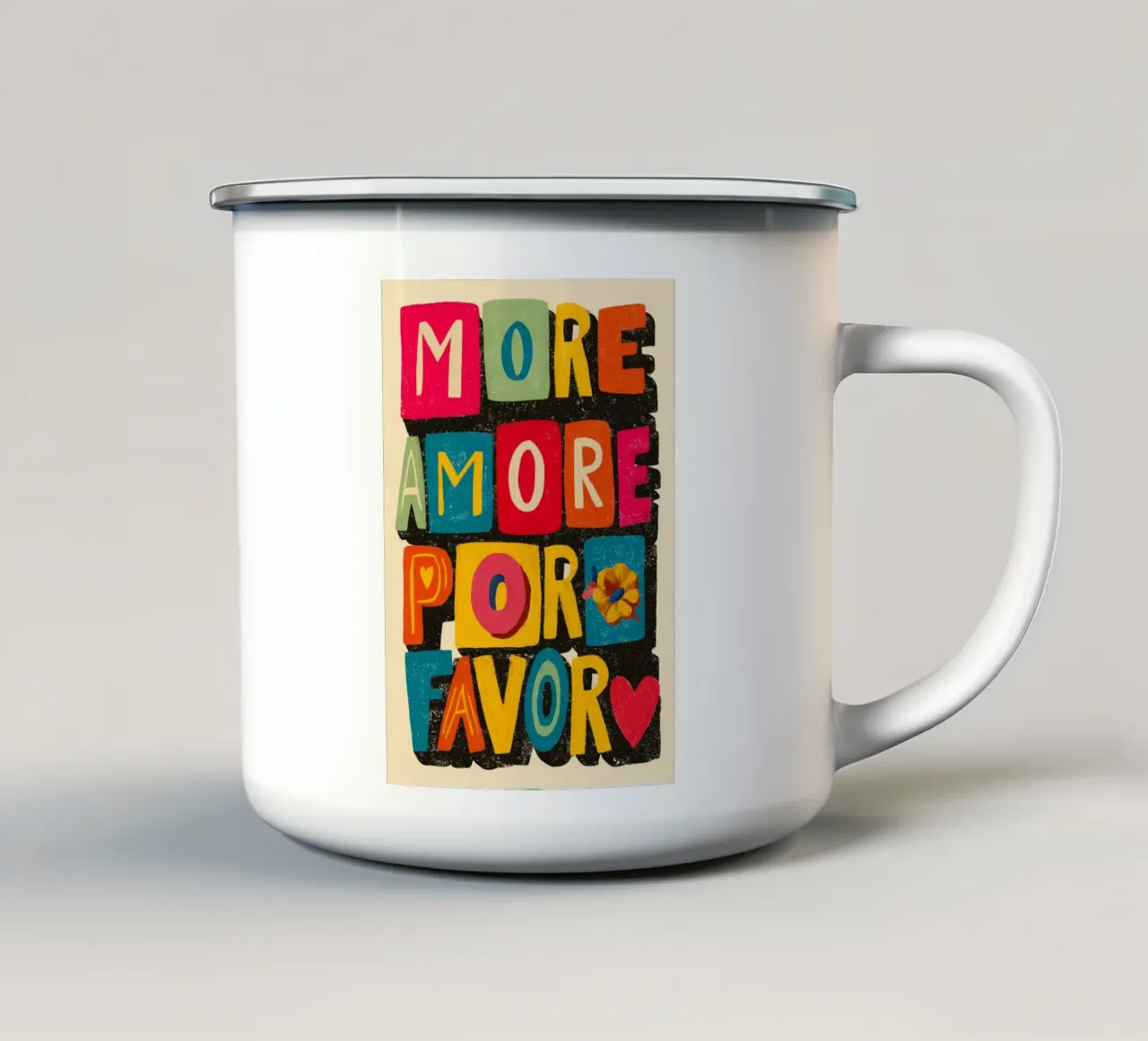 More Amore Por Favor tazza in smalto da Clara August