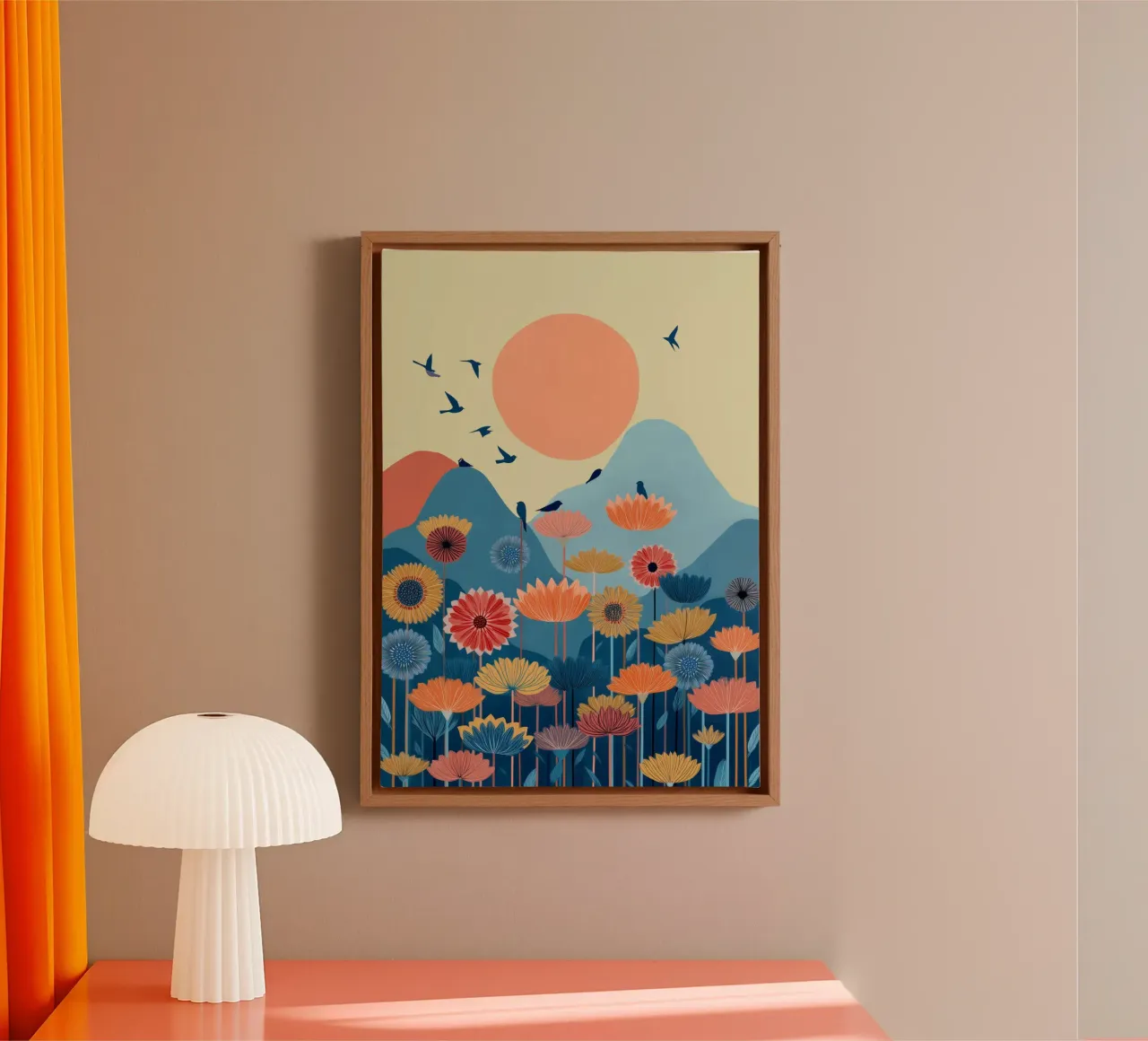 Valley of the Rising Bloom canvas met Baklijst van Clara August