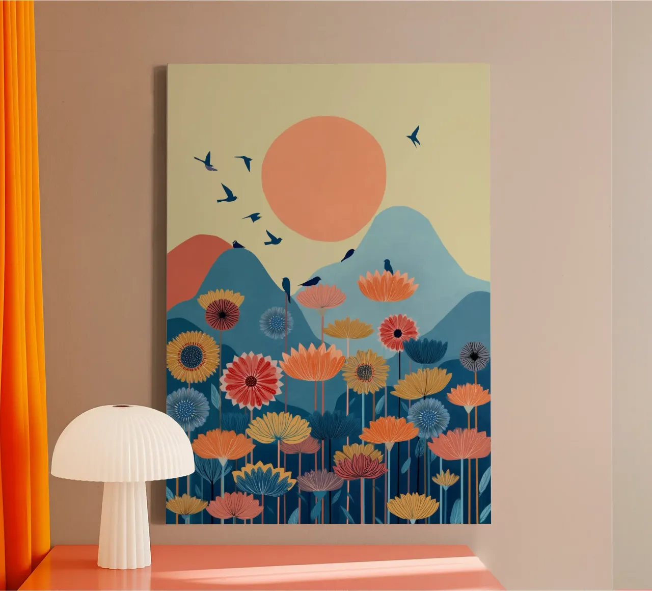 Valley of the Rising Bloom canvas met Baklijst van Clara August