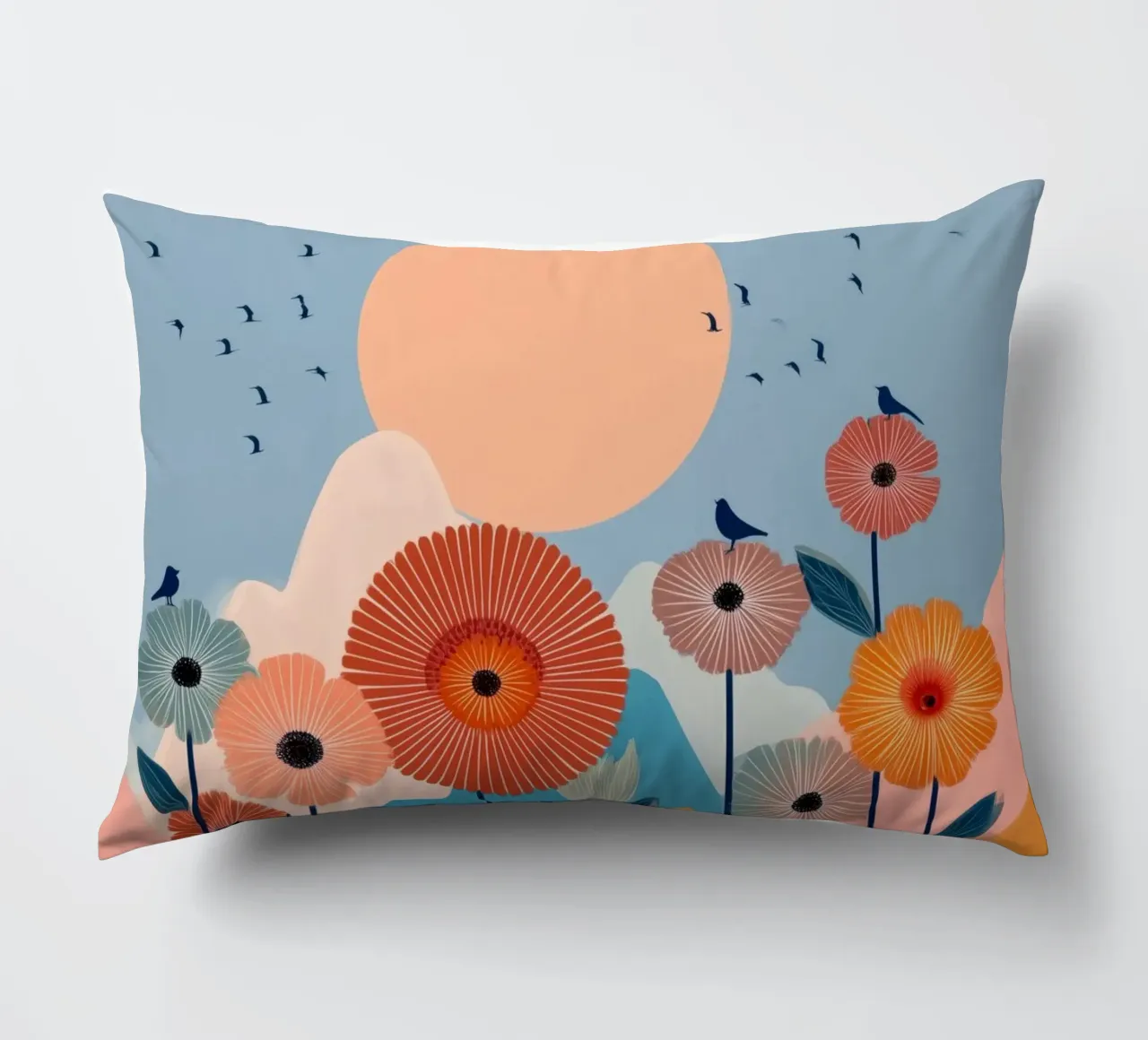 Wildflowers Beneath the Peach Sun coussin de Clara August