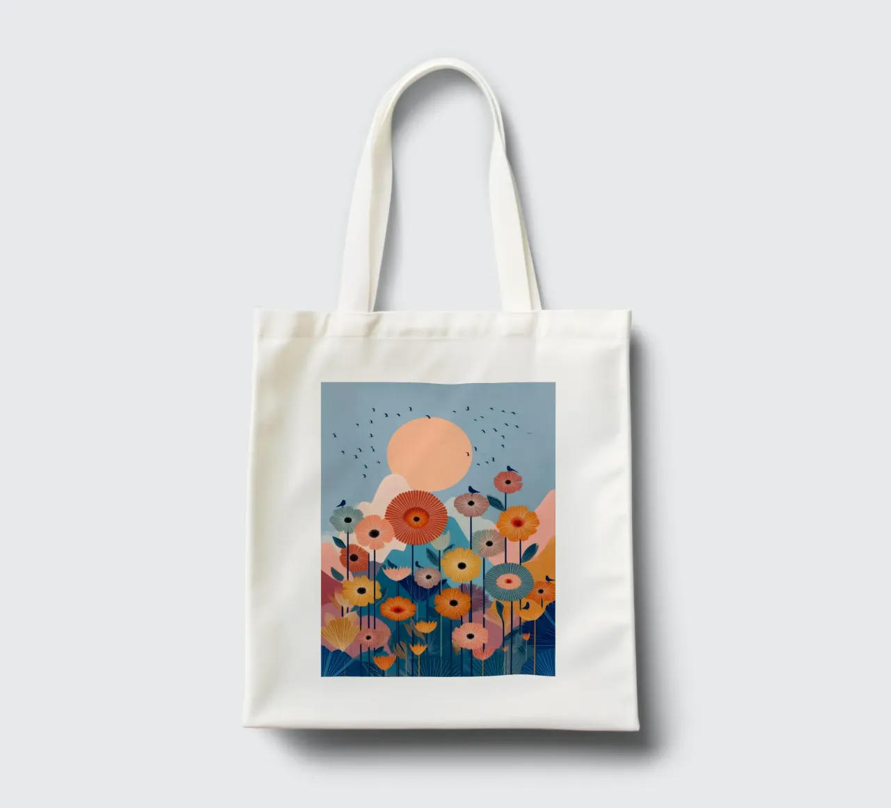Wildflowers Beneath the Peach Sun tote bag by Clara August