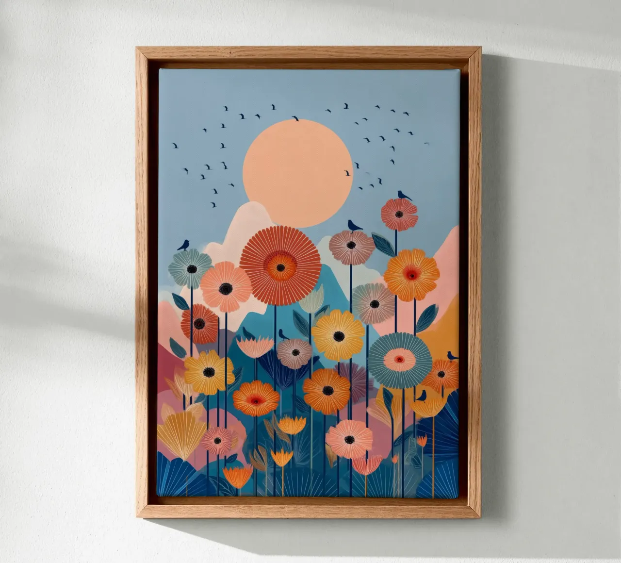 Wildflowers Beneath the Peach Sun canvas by Clara August