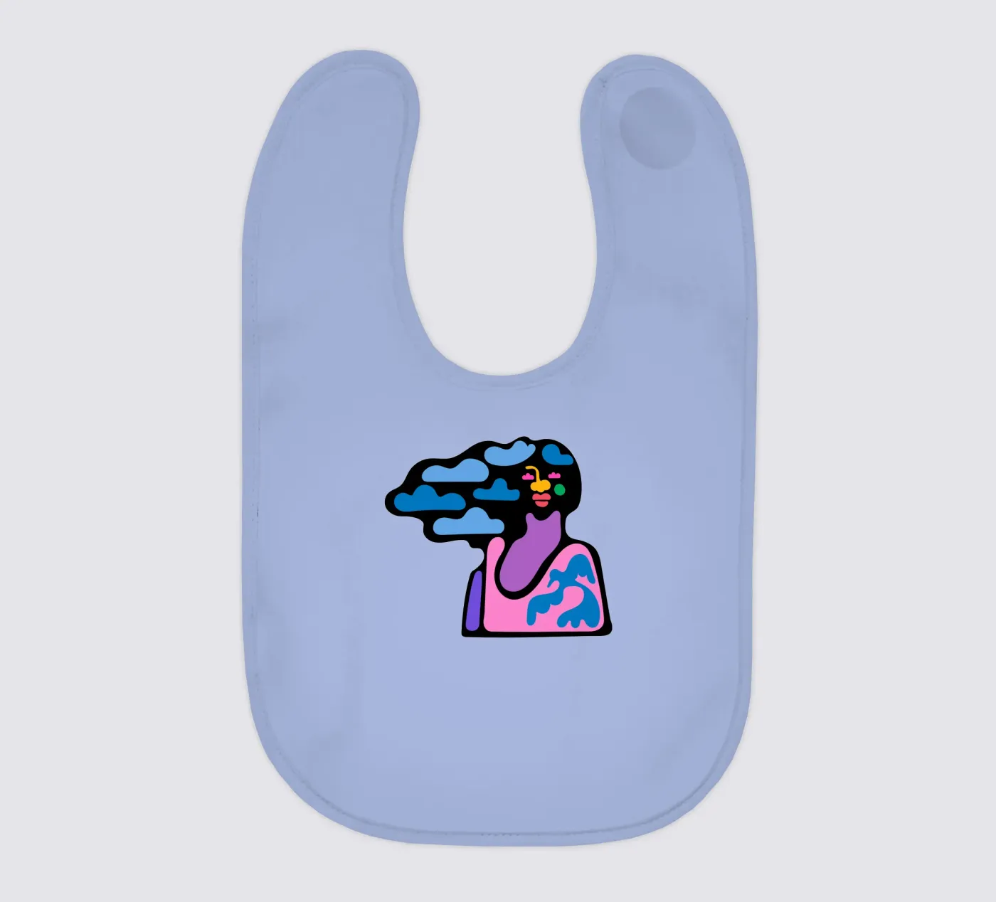 Cloudy baby bib by Portraits