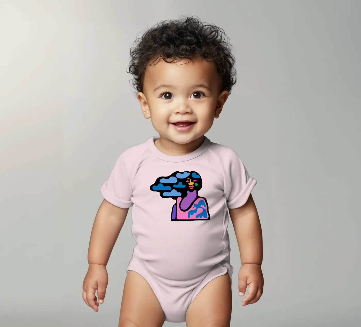 Bewölkt Kurzarm Babybody von Portraits