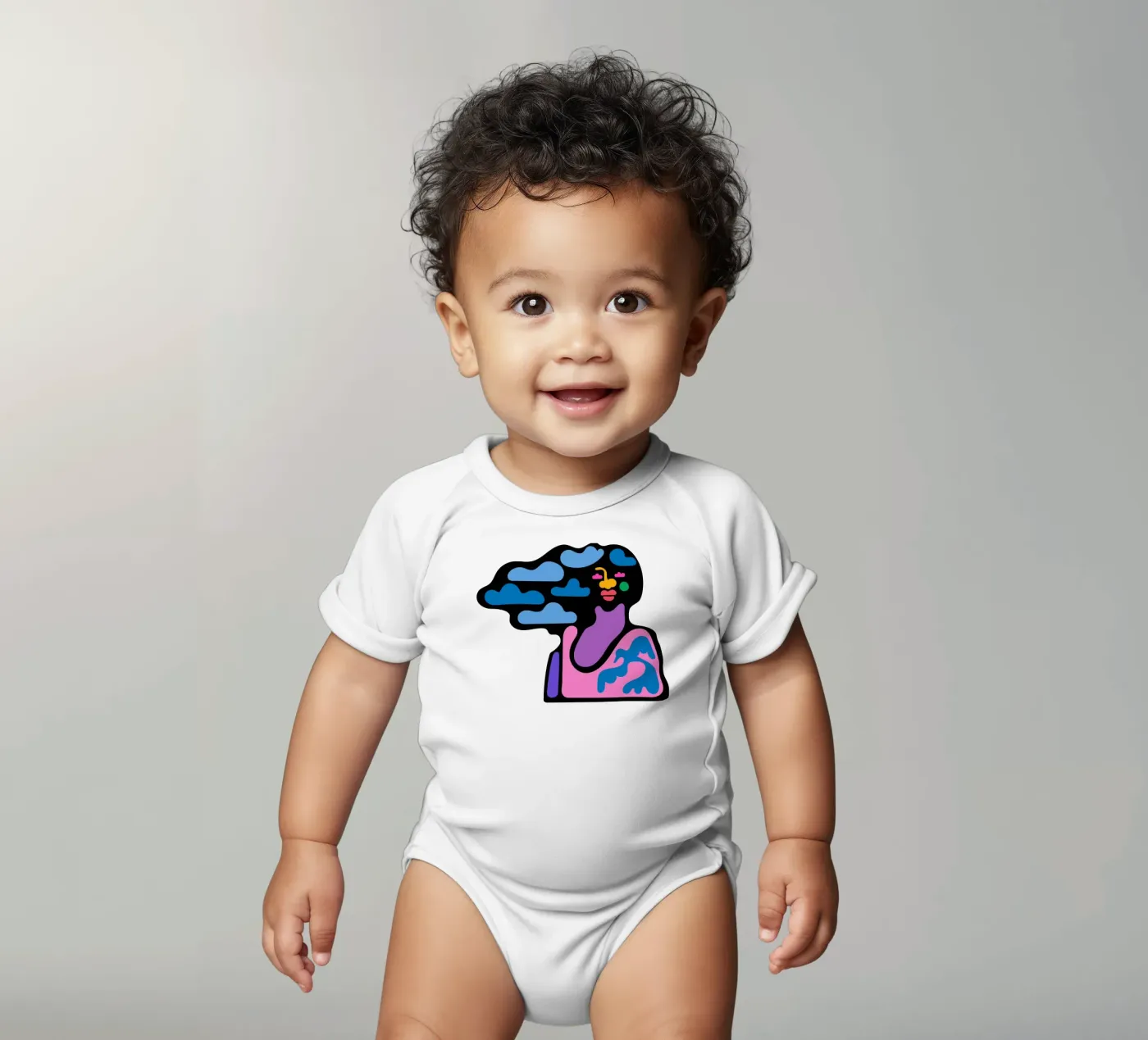 Cloudy body neonato maniche corte da Portraits