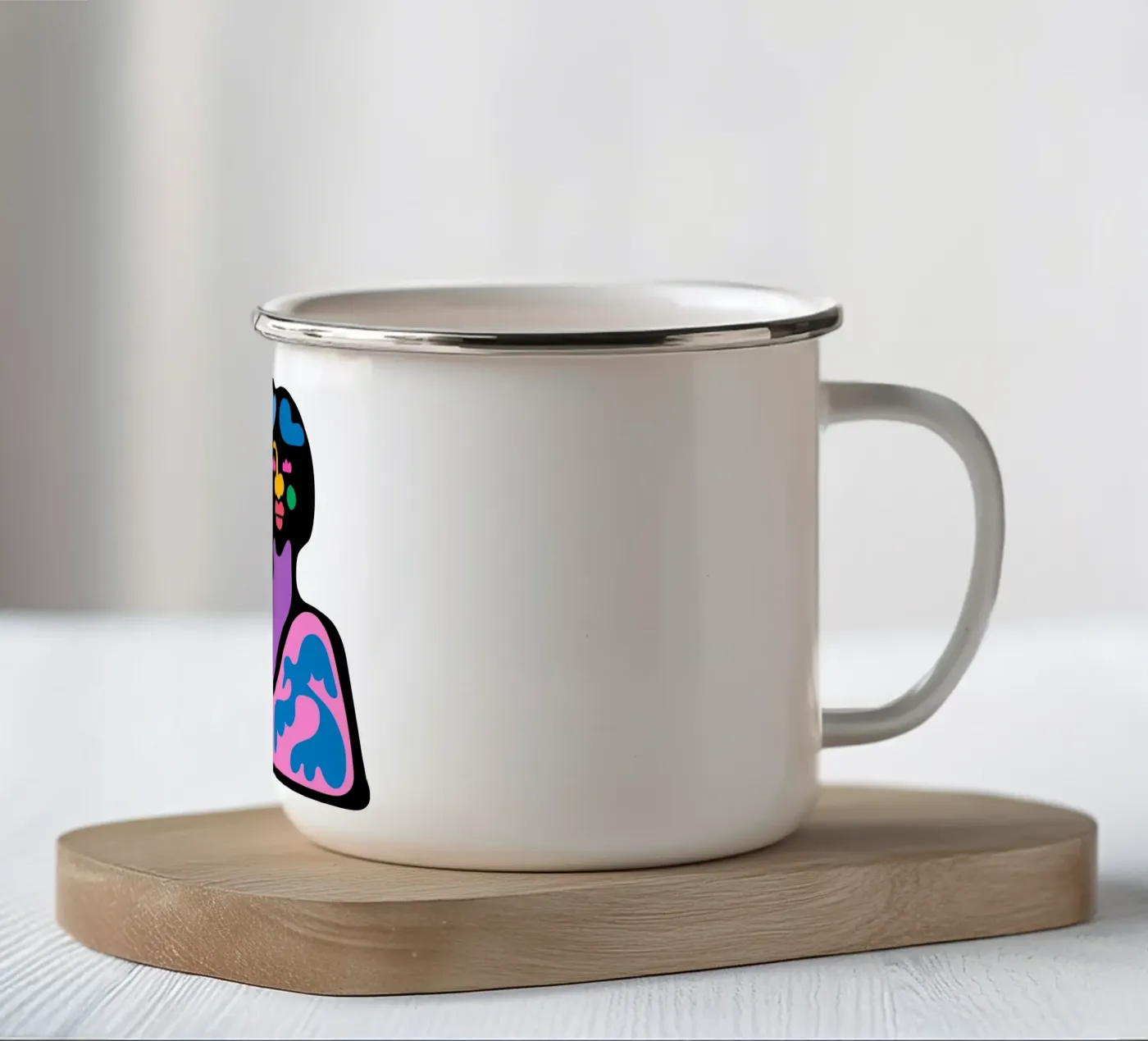 Cloudy enamel mug by Portraits