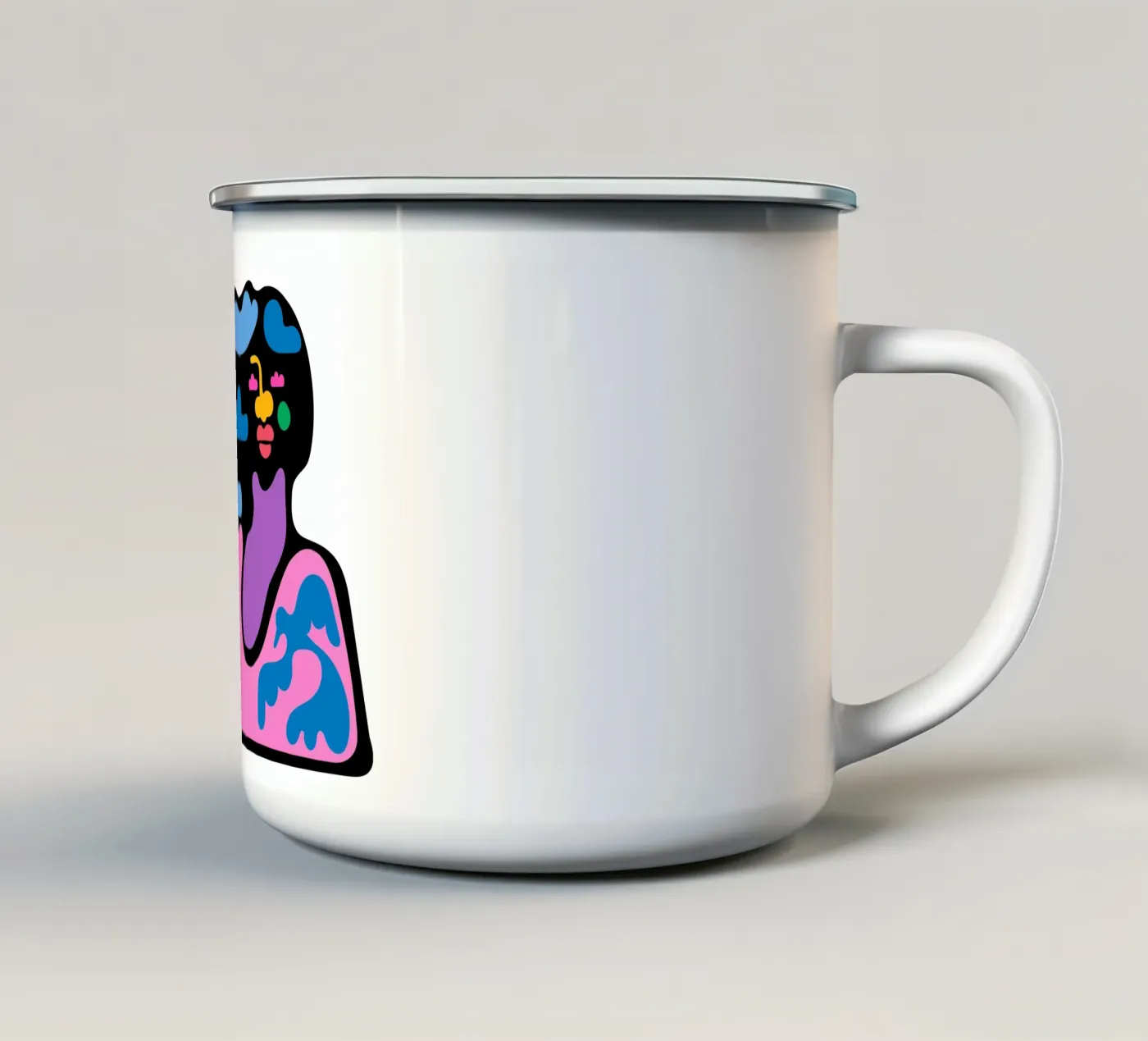 Cloudy enamel mug by Portraits
