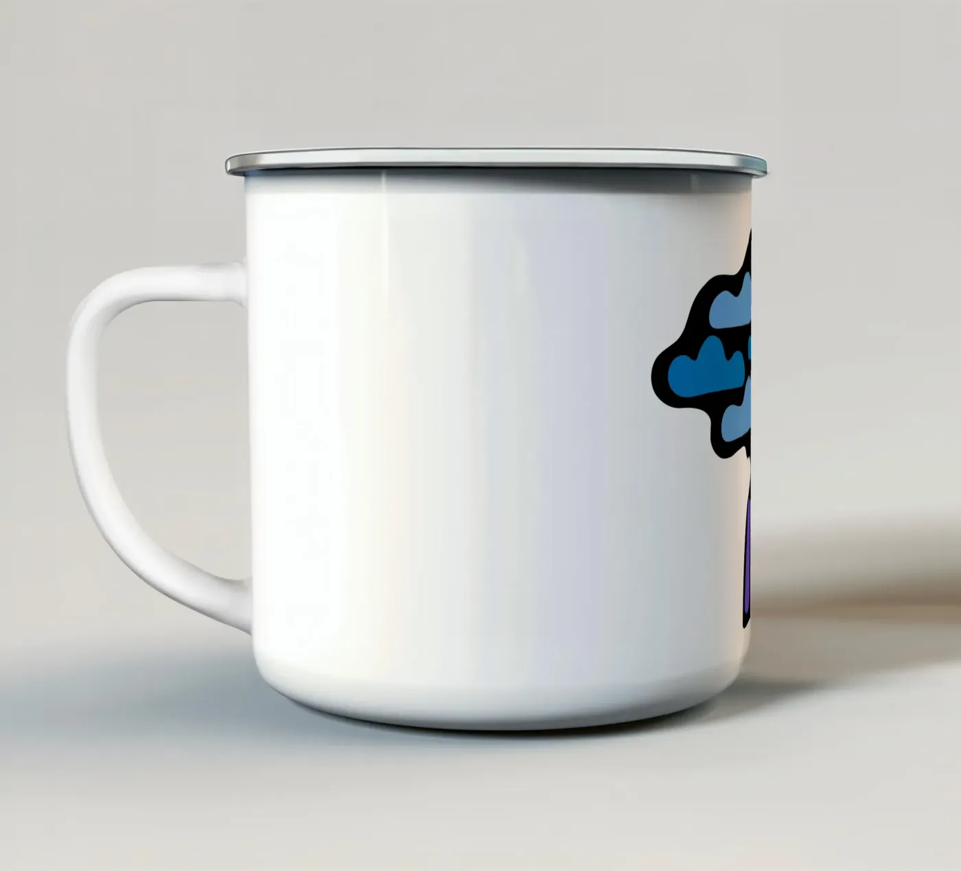 Cloudy enamel mug by Portraits