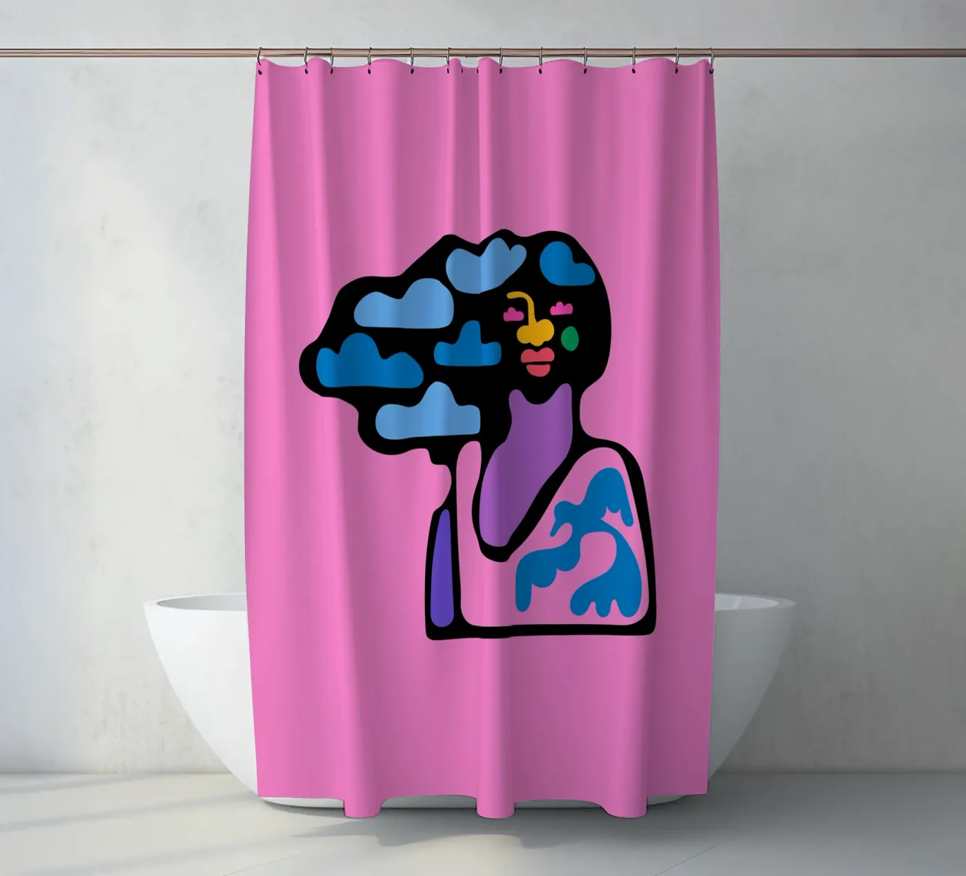 Bewolkt douchegordijn van Portraits