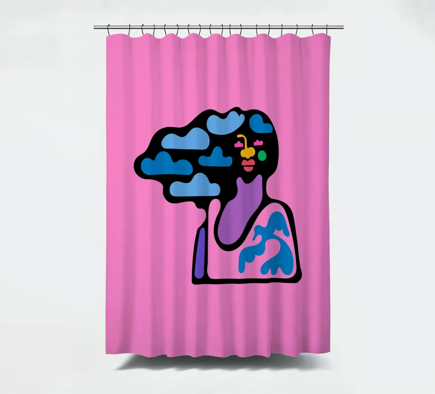 Bewolkt douchegordijn van Portraits