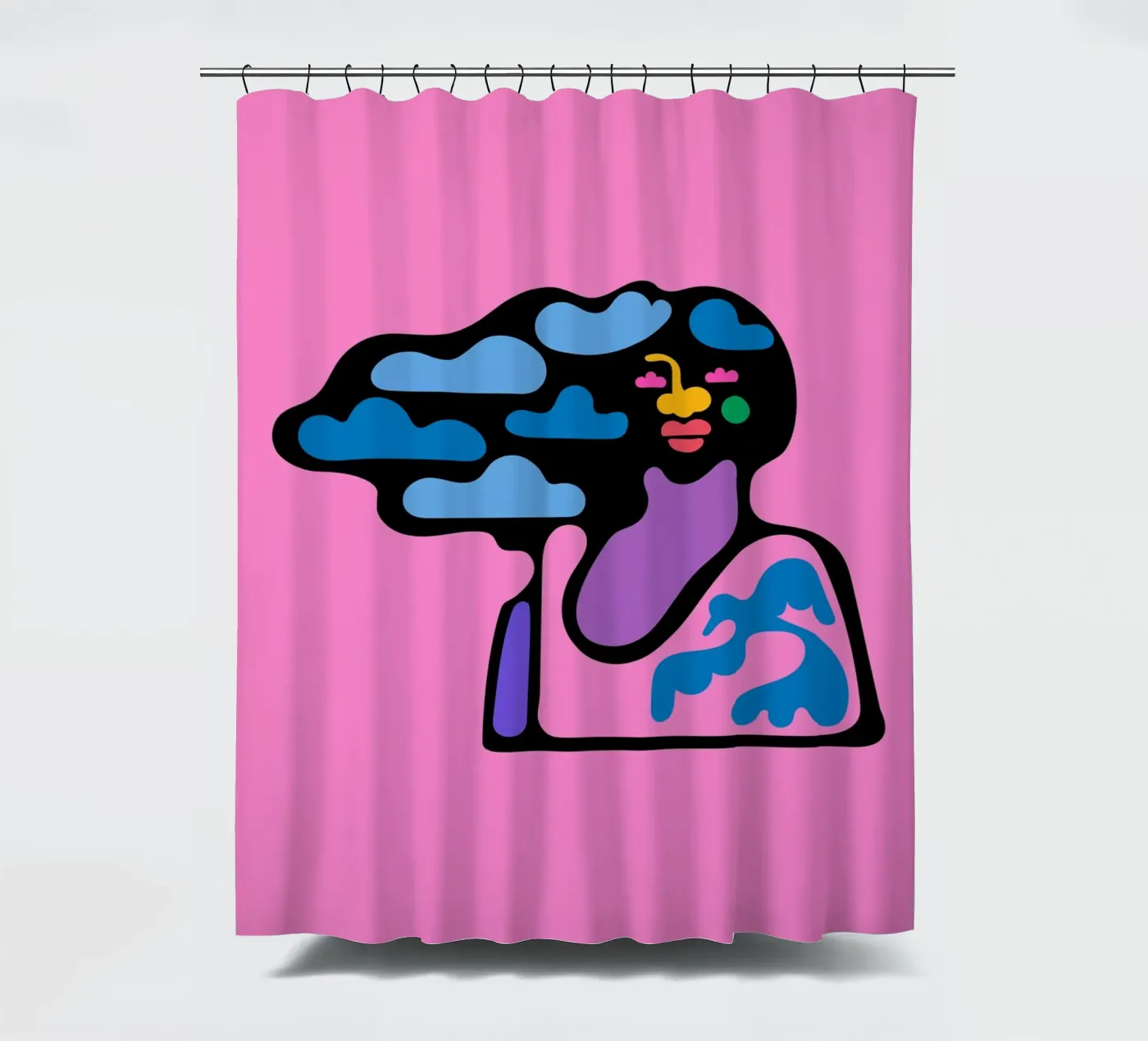 Bewolkt douchegordijn van Portraits