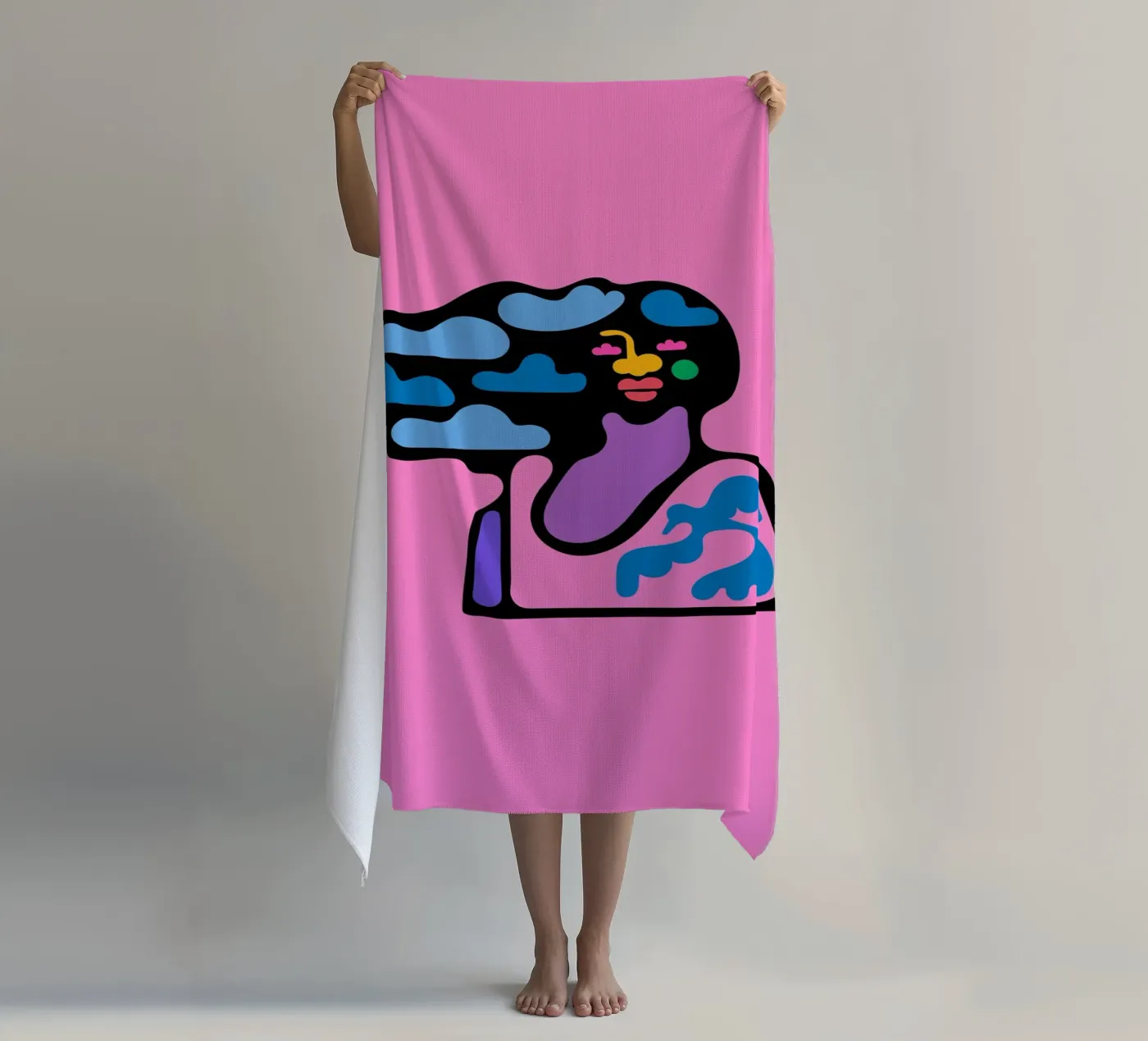 Cloudy Strandtuch von Portraits