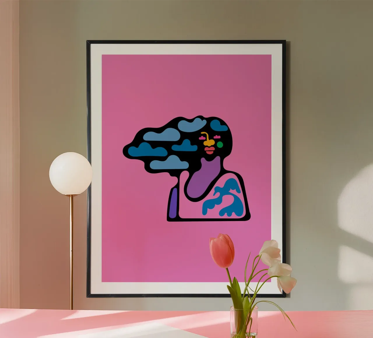 Nuvoloso poster con telaio in legno da Portraits