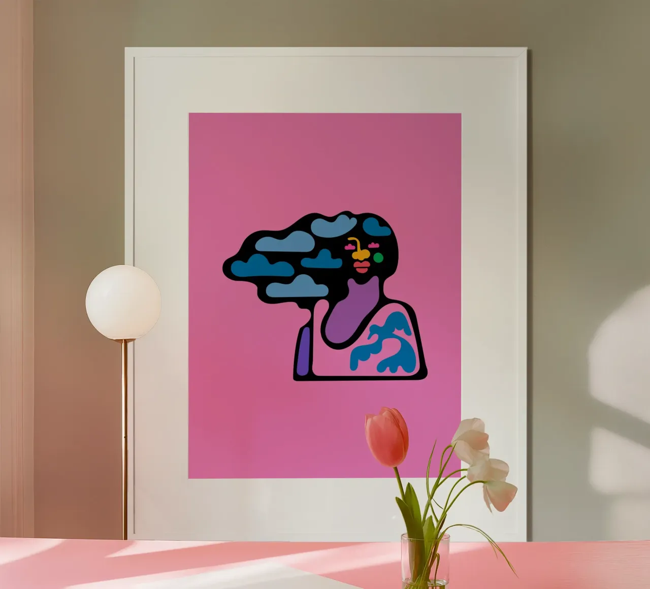 Nuvoloso poster con telaio in legno da Portraits