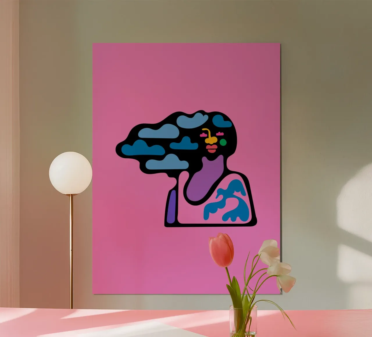 Nuvoloso poster con telaio in legno da Portraits