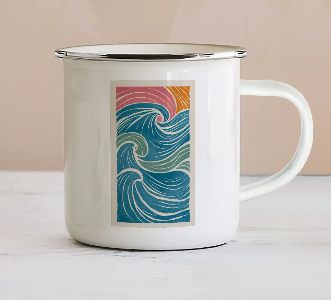 The Shape of the Sea tazza in smalto da Clara August