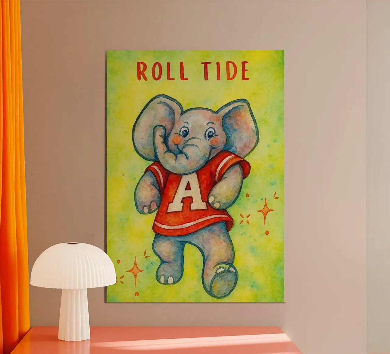 pittura di elefante divertente poster da Goldend
