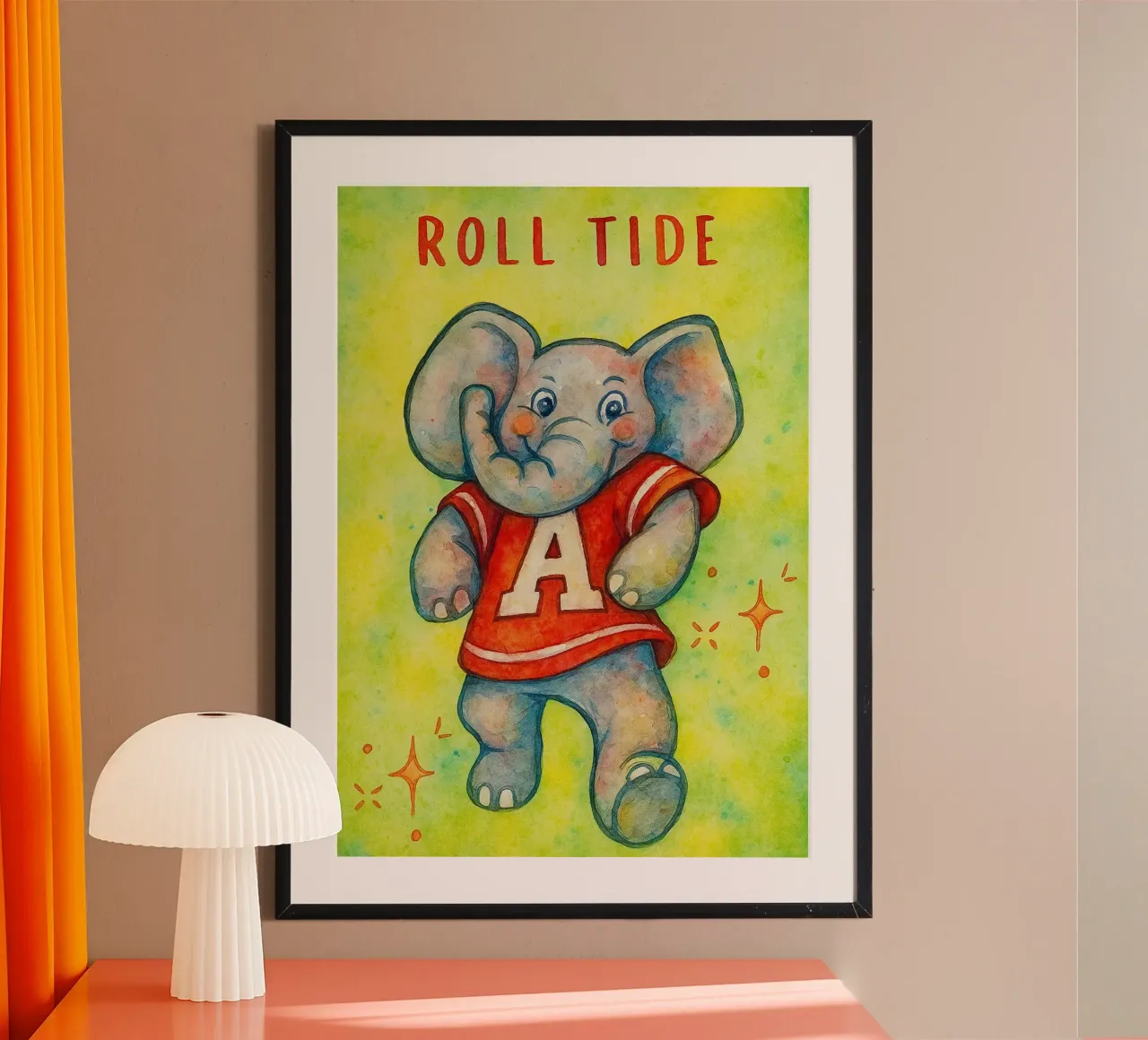 pittura di elefante divertente poster da Goldend