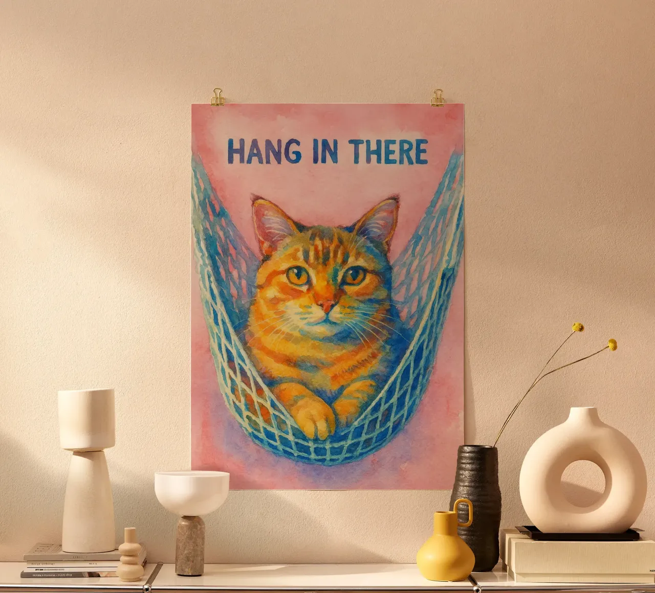 resistere alla pittura dei gatti poster da Goldend