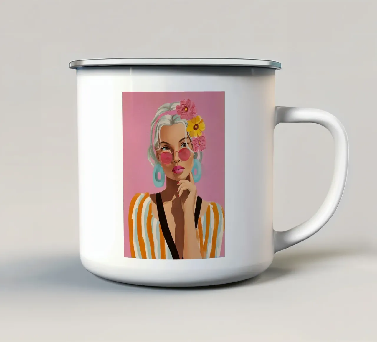 Icona della moda estiva tazza in smalto da Carinaprint