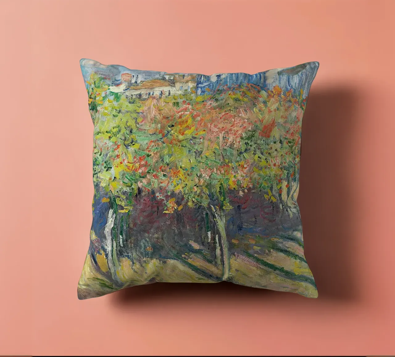 The Lime Trees at Poissy decorative cushion by RodneyArt