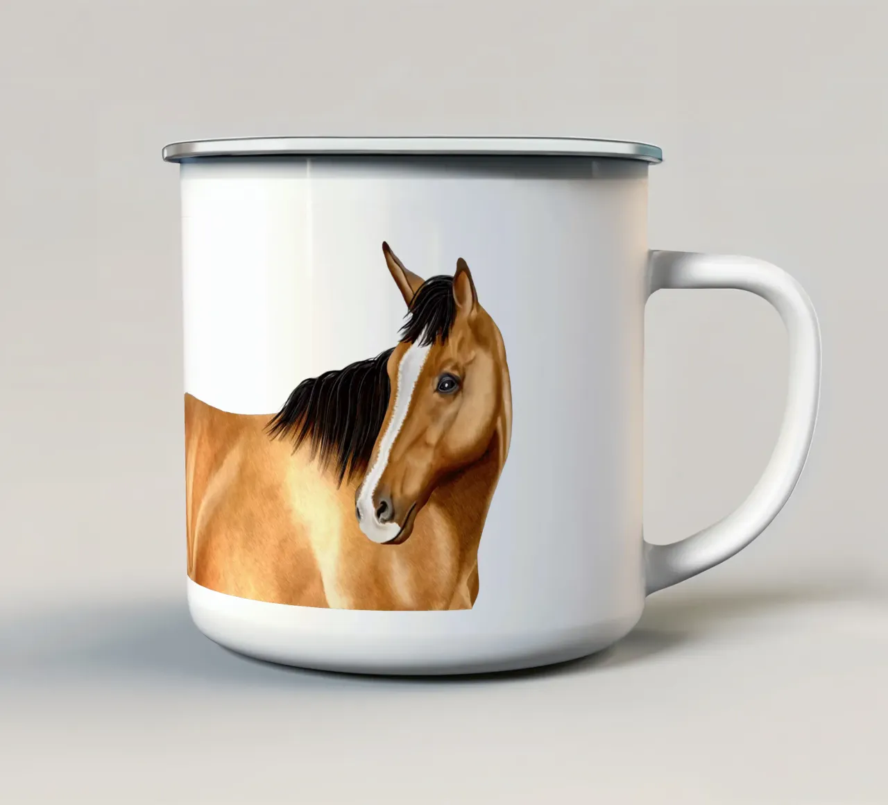 Hannoveraner Portrait tazza in smalto da Moonlit Illustrations