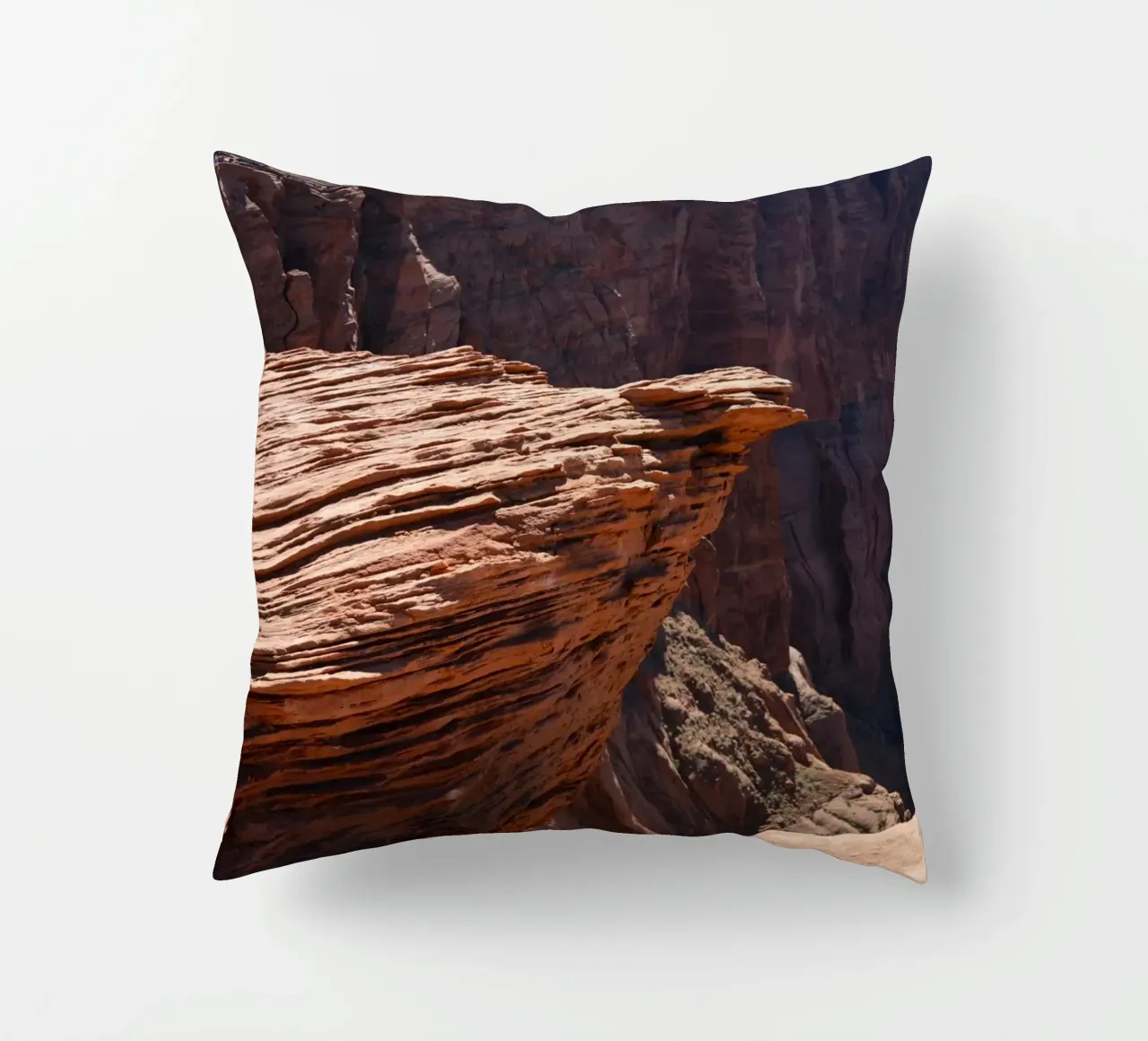Dramatic Rock Ledge at Horseshoe Bend, Arizona decorative cushion by byrieneke