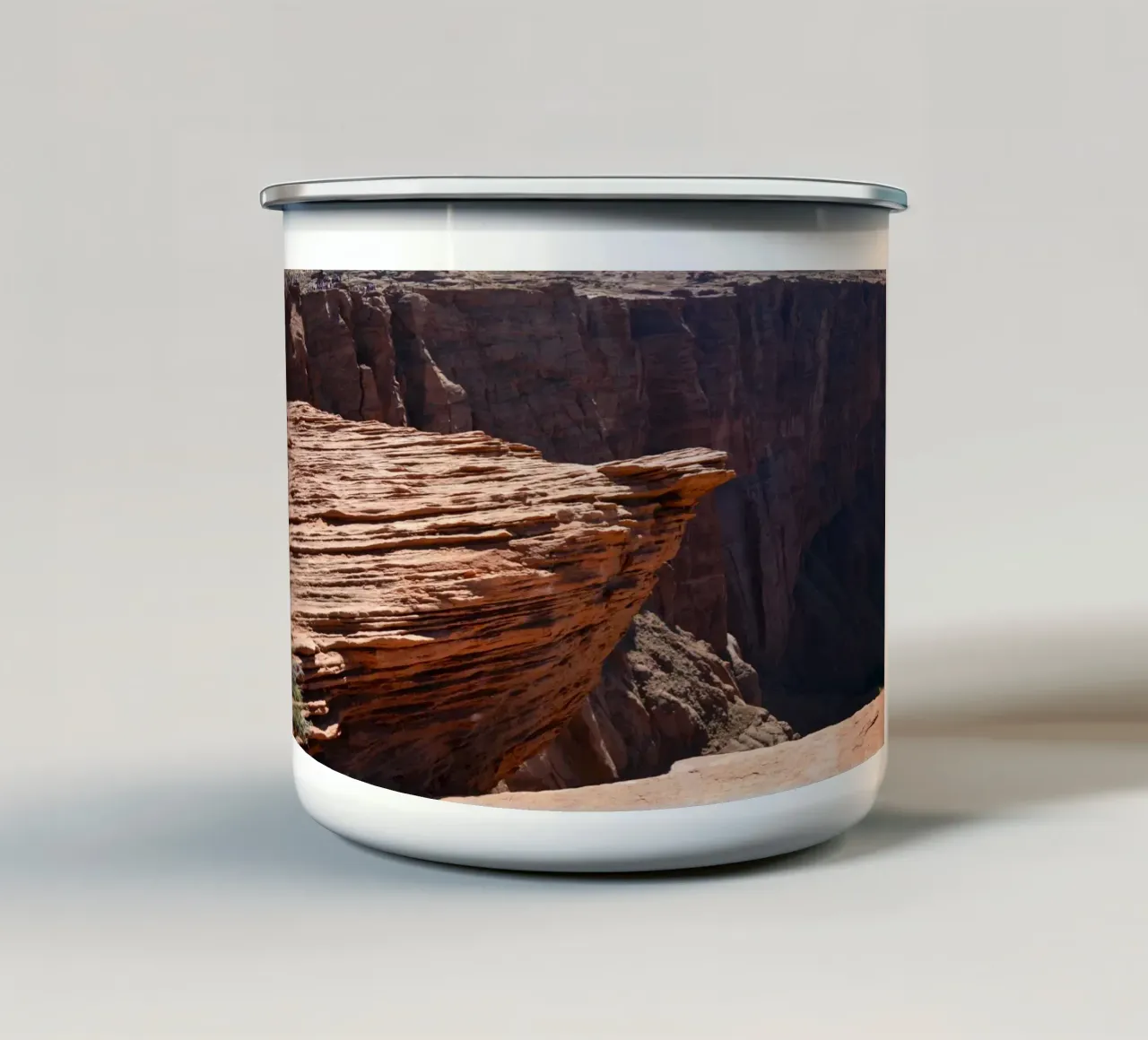 Dramatic Rock Ledge at Horseshoe Bend, Arizona enamel mug by byrieneke